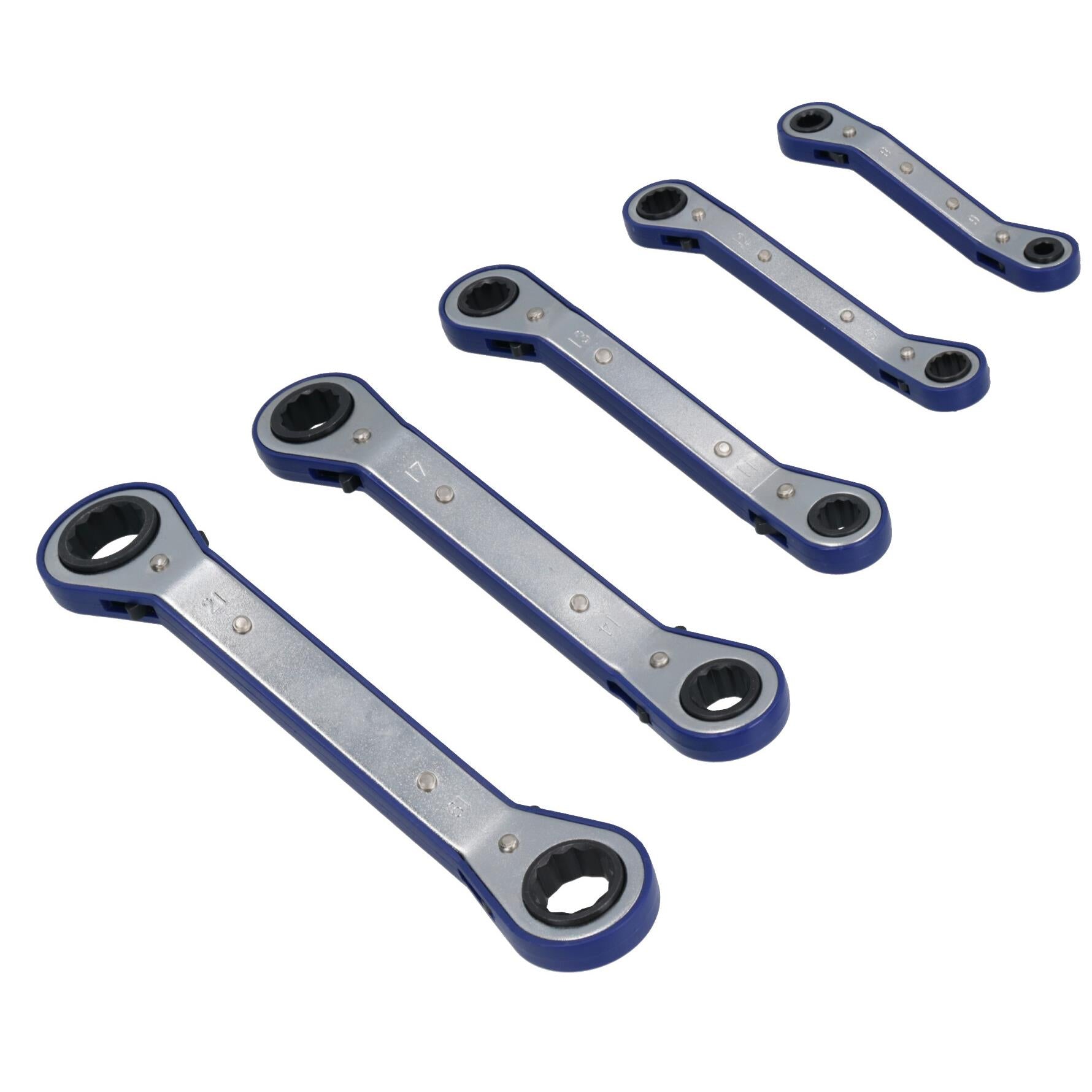 Clé polygonale à cliquet réversible métrique MM 6 mm – 21 mm 5 pièces