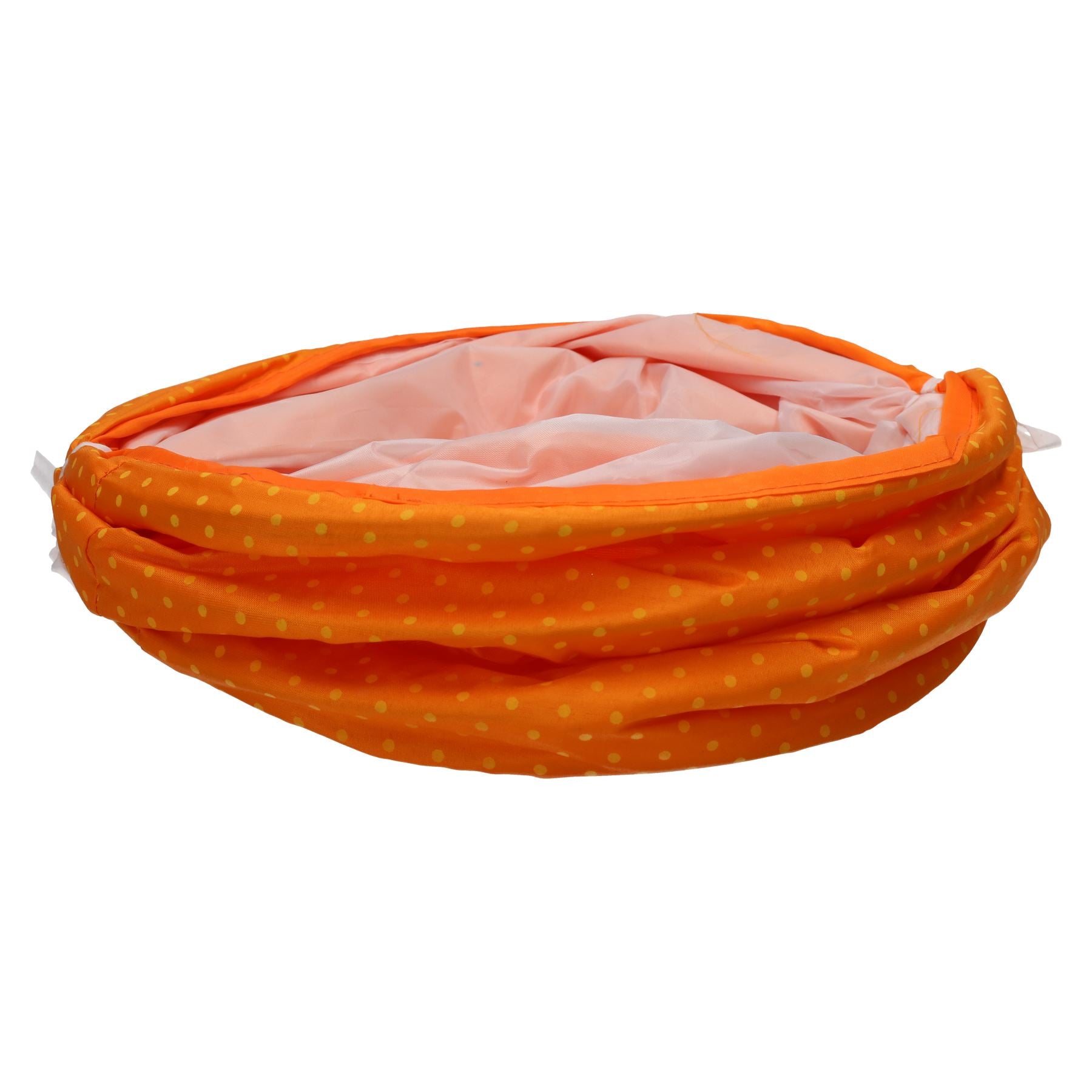 Zusammenklappbarer, orangefarbener Pop-Up-Spieltunnel für Katzen und Kätzchen