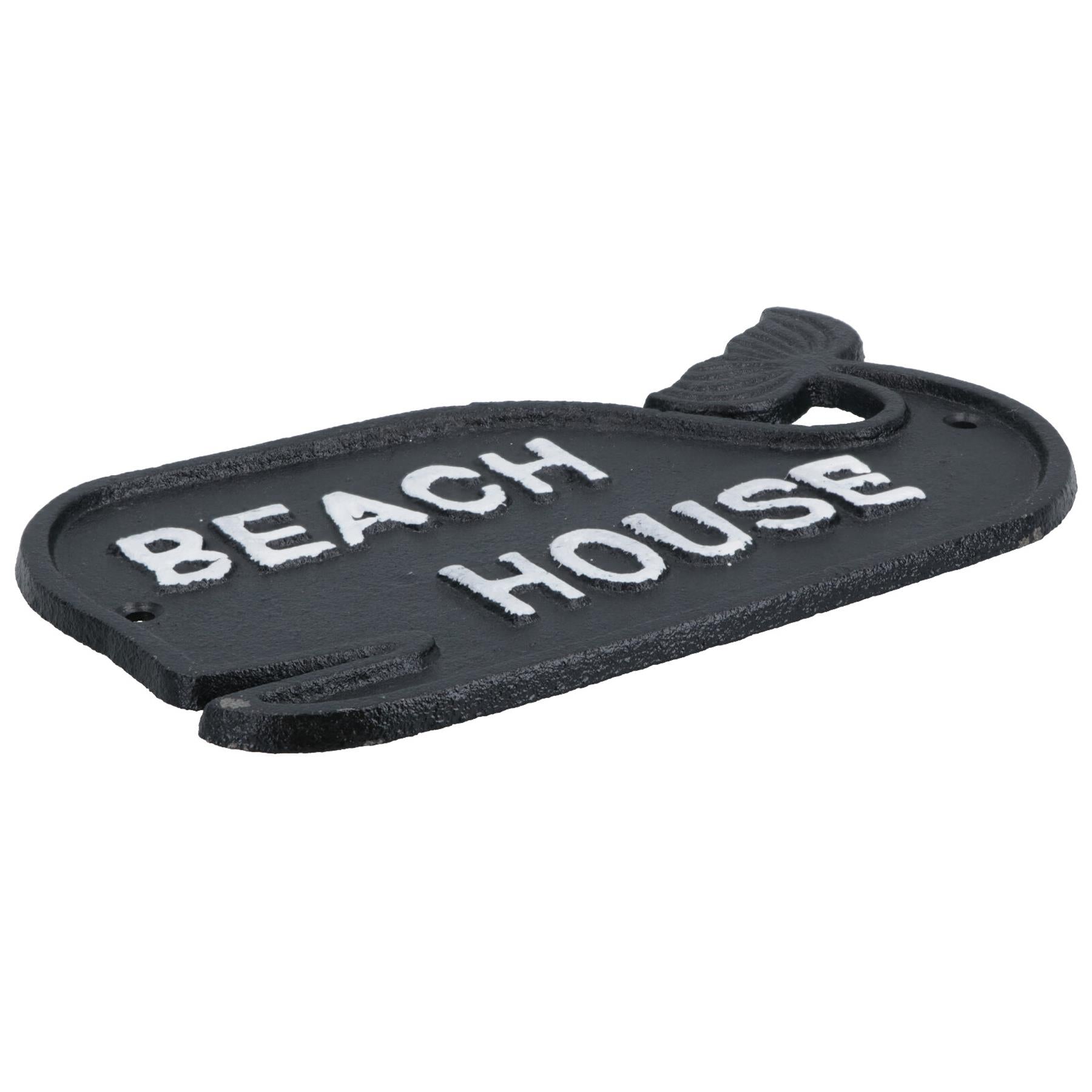 Beach House Whale Sign Cast Iron Sign Plaque Wall Door Fence Gate Post House