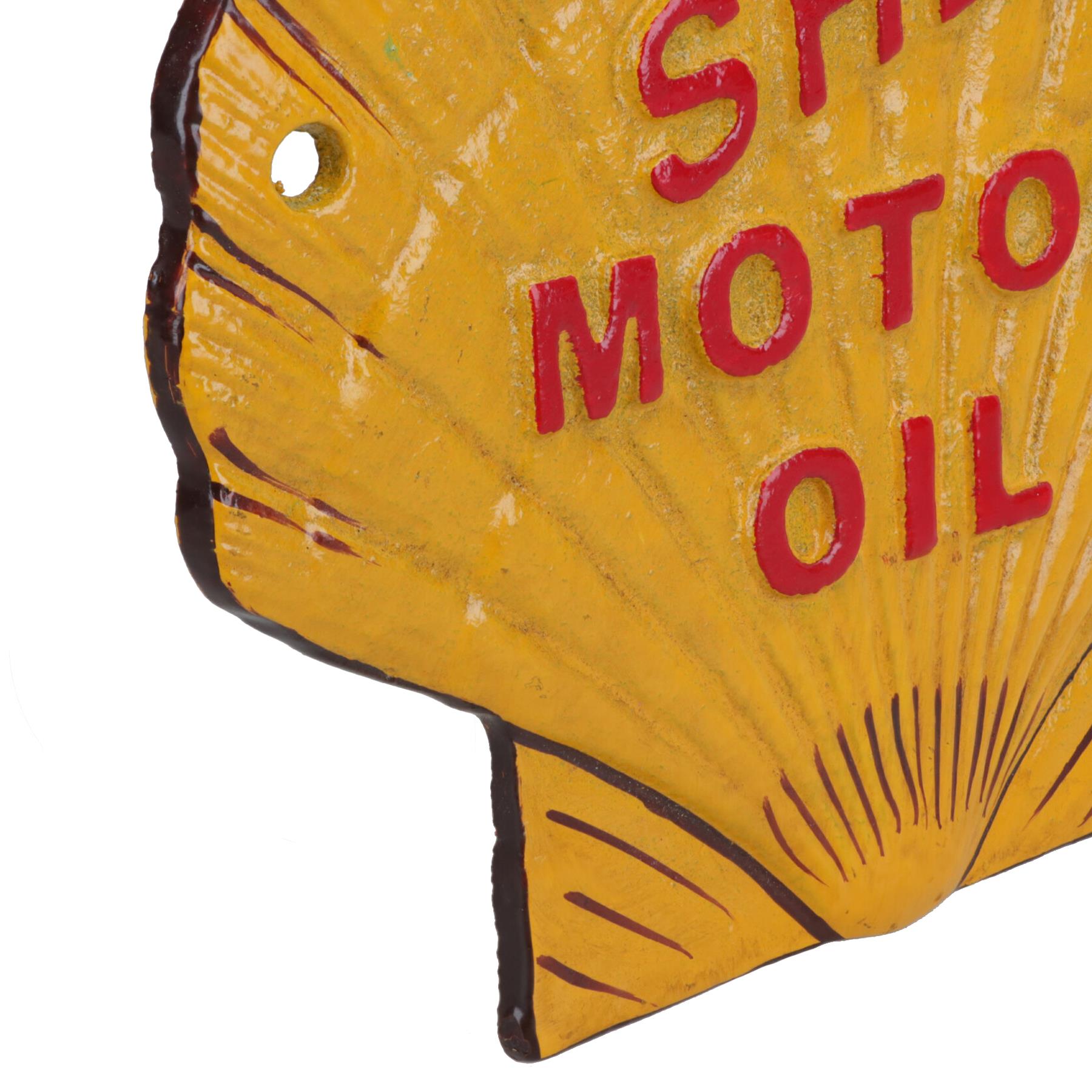 Shell Motor Oil Cast Iron Sign Plaque Door Wall House Fence Gate Post Garden