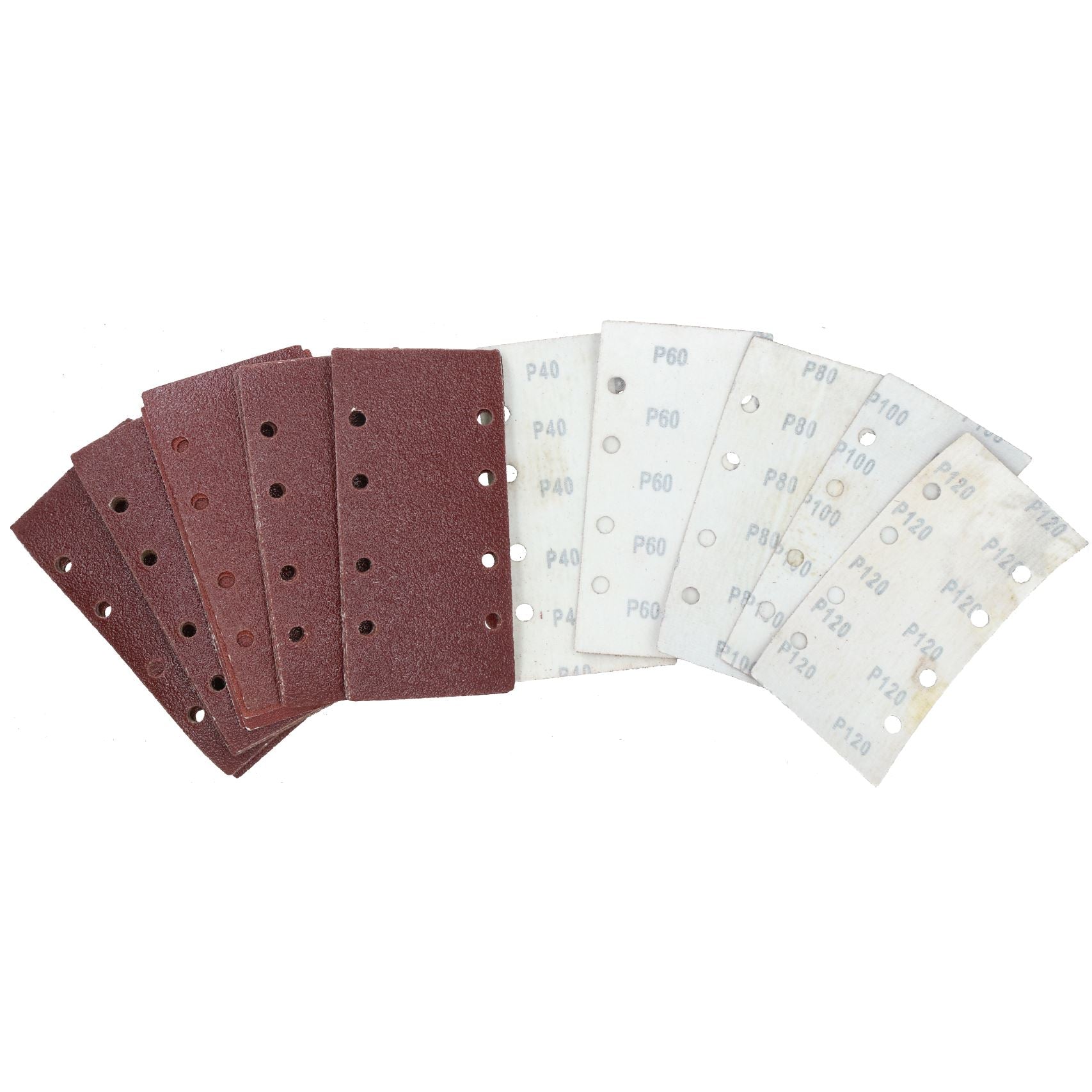 Hook/Loop 1/3 Sheet Sanding Sander Sandpaper Pads 50 Pack Mixed Grit 40 240