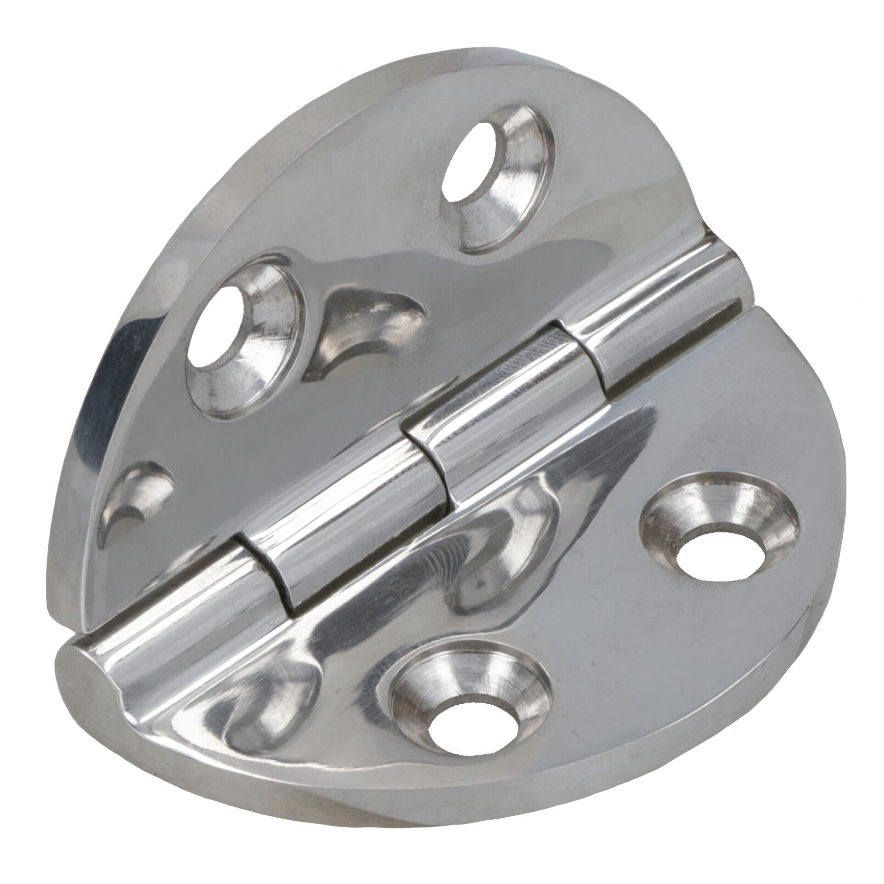 Polished Door Circular Hinge Stainless Steel 64mm diameter 316 Marine Cabin