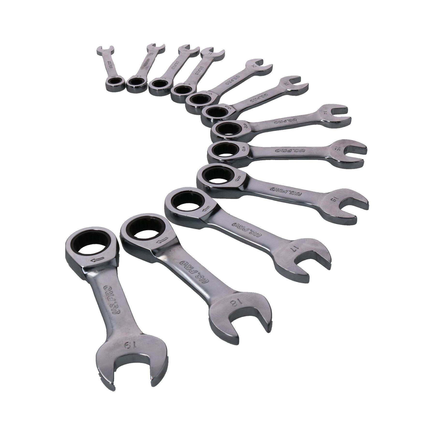 Clé mixte à cliquet courte métrique MM 72 dents 8 mm – 19 mm