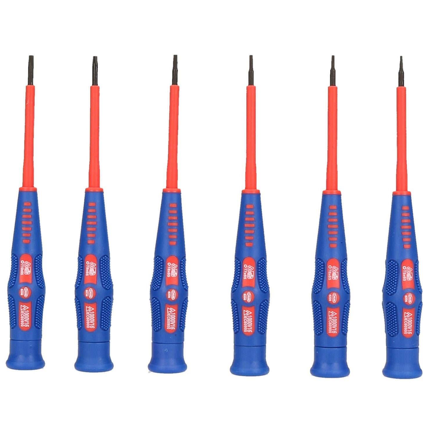 Jeu de tournevis Torx Star de précision VDE pour électriciens T5 - T10, kit de 6 pièces