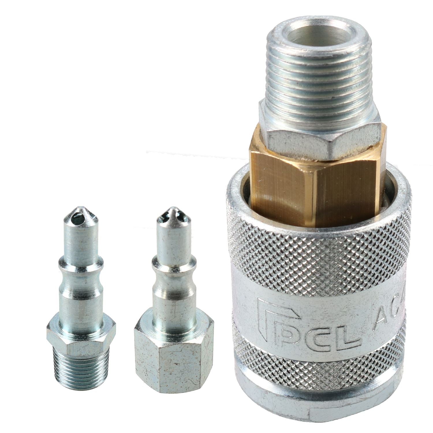 Raccord femelle série PCL 60, filetage mâle 3/8" BSP et adaptateur de raccords d'air mâle