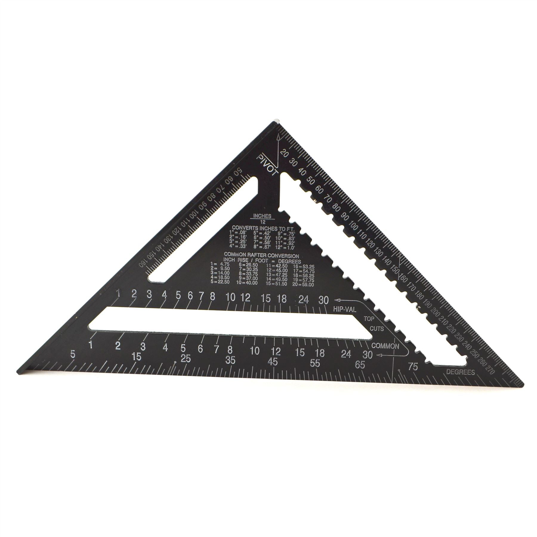 12" Aluminium Speed Square Black Measuring Rafter Roofing Triangle Joinery TE939