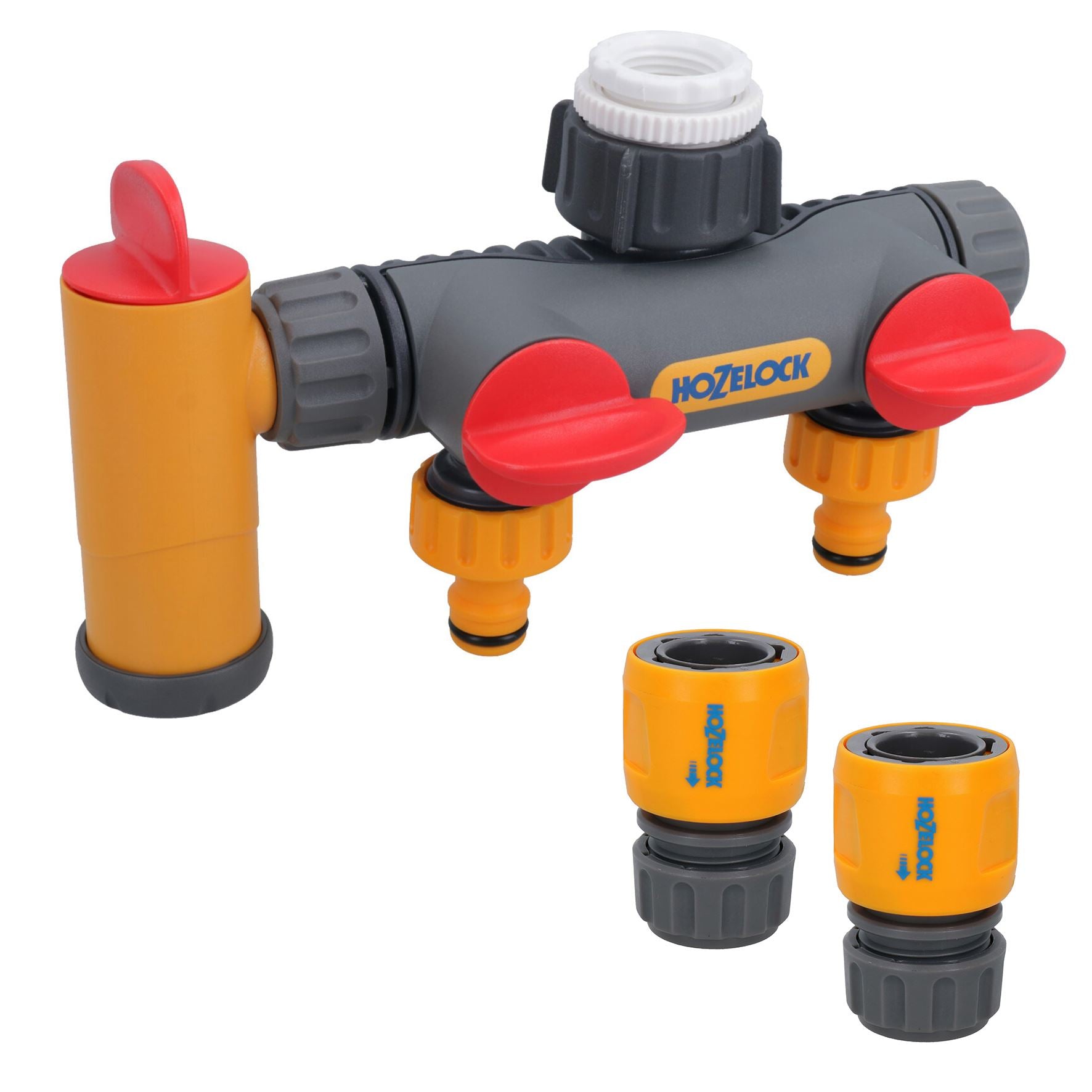 Hozelock 2-, 3- oder 4-Wege-Wasserhahn, Mehrfach-Schlauchverbinder, Bewässerung, Garten, Hof