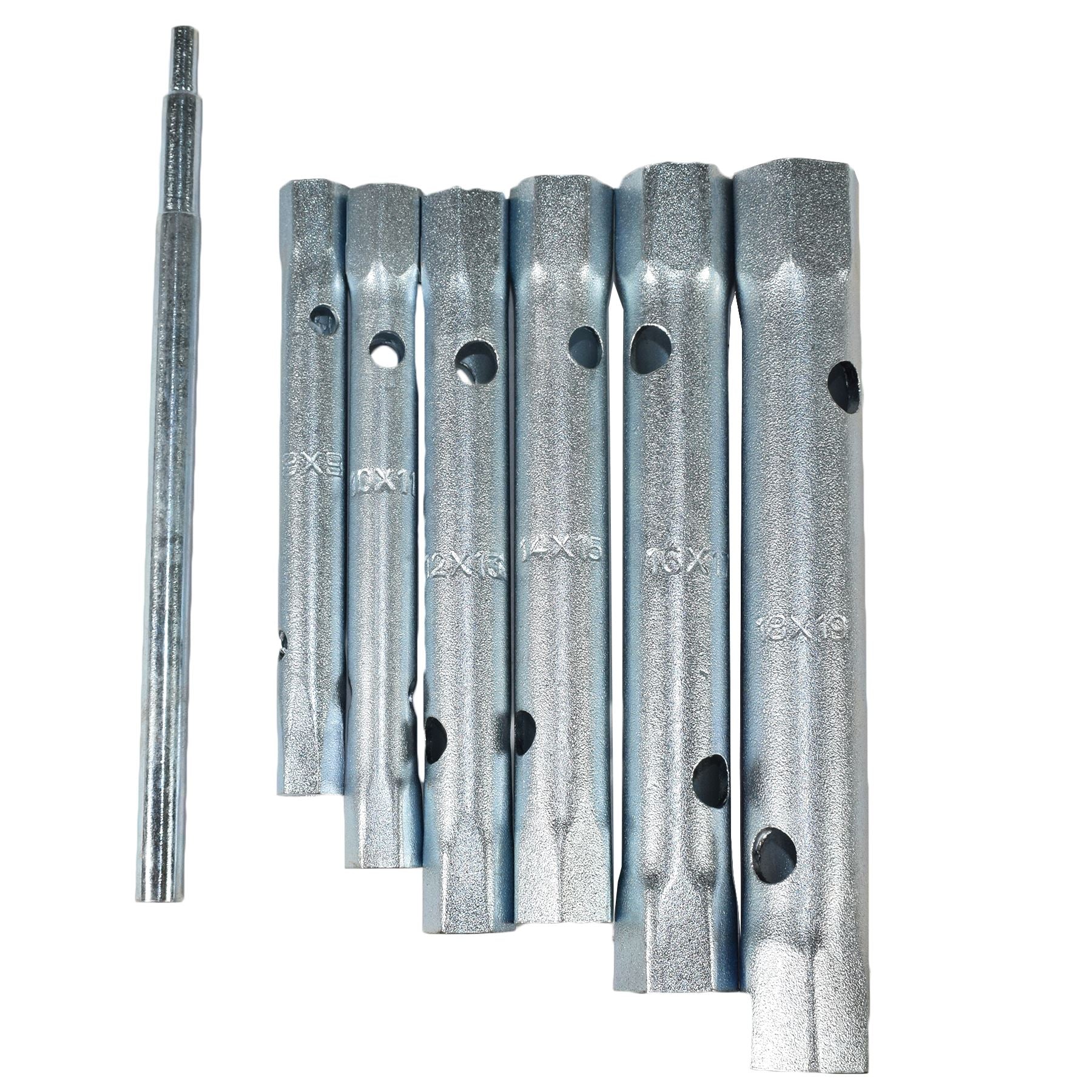 Metric Box Spanner Wrench Tubular Torque Bar Set Plug Sockets 6pc 8 - 19mm