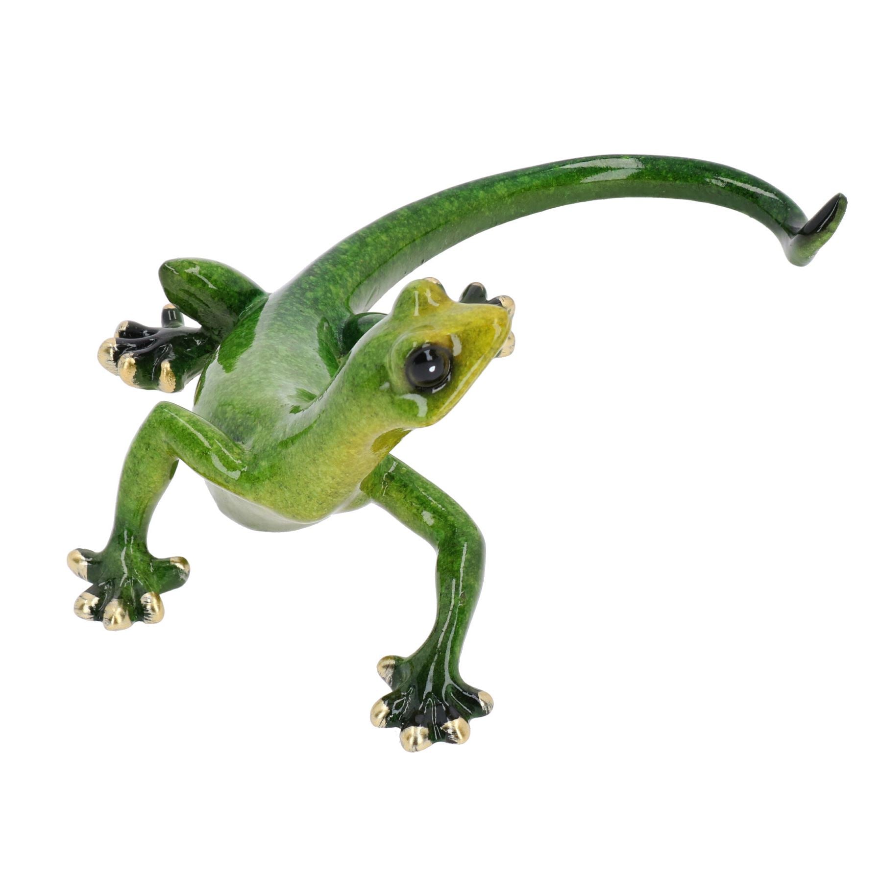 Grün gesprenkelt Gecko Eidechse Harz Wand Schuppen Skulptur Statue Haus klein