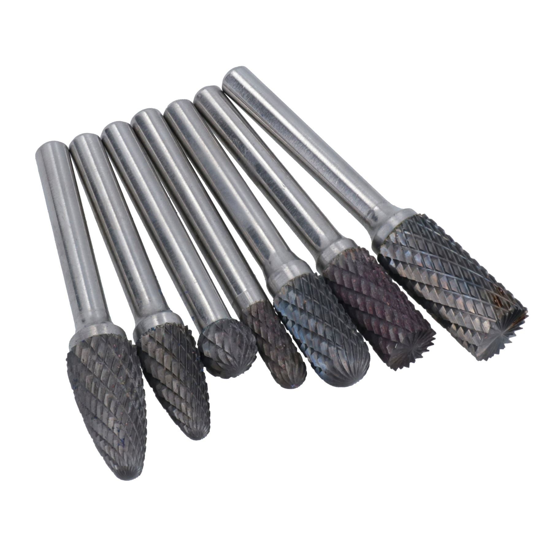 Meuleuse pneumatique allongée, pince de serrage 1/4 po, 25 000 tr/min, arbre de 5 po + 7 fraises rotatives courtes