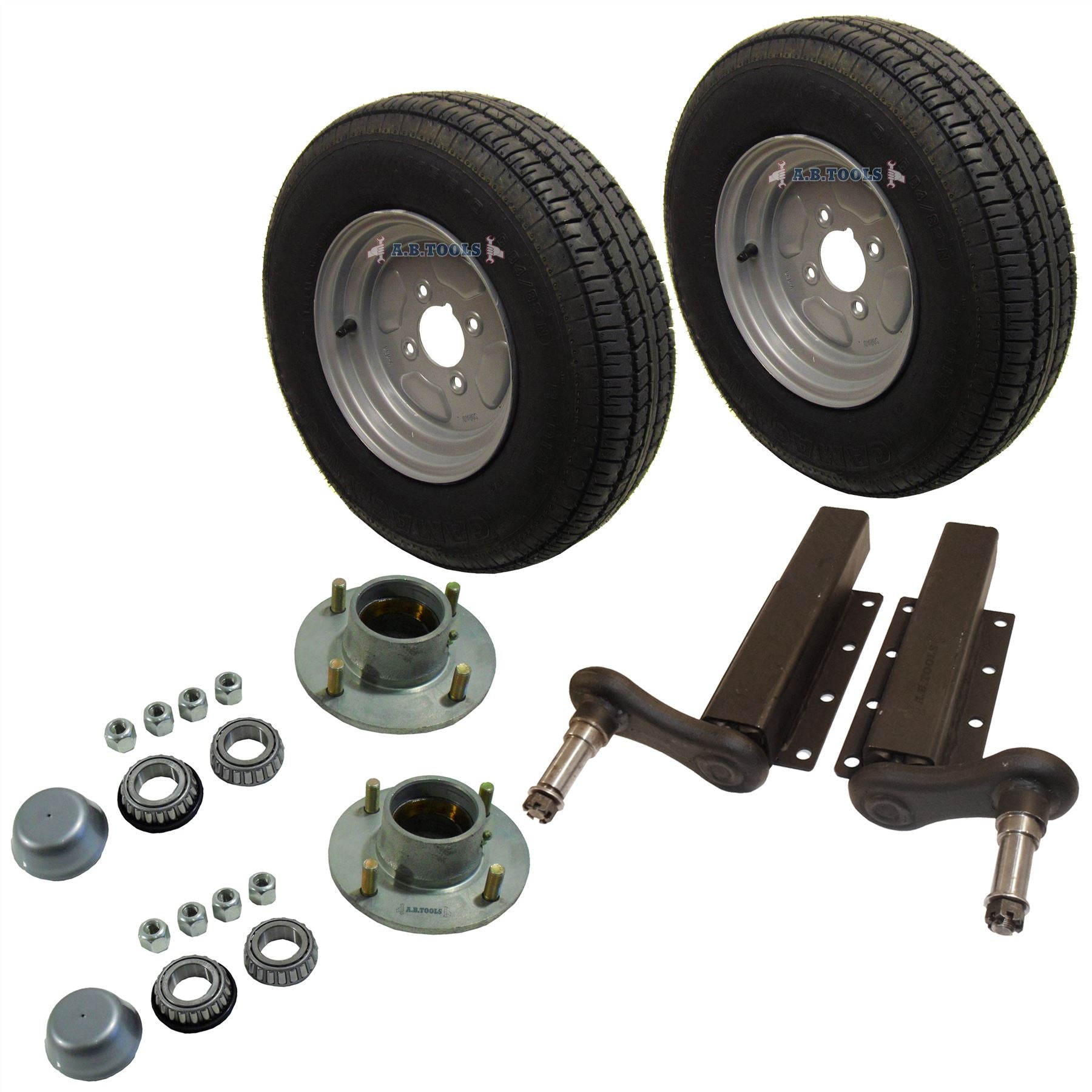 750kg Trailer Suspension Units Wheels Tyre 145 x 10" 4PLY 4"PCD 4 Stud Hub Bearing