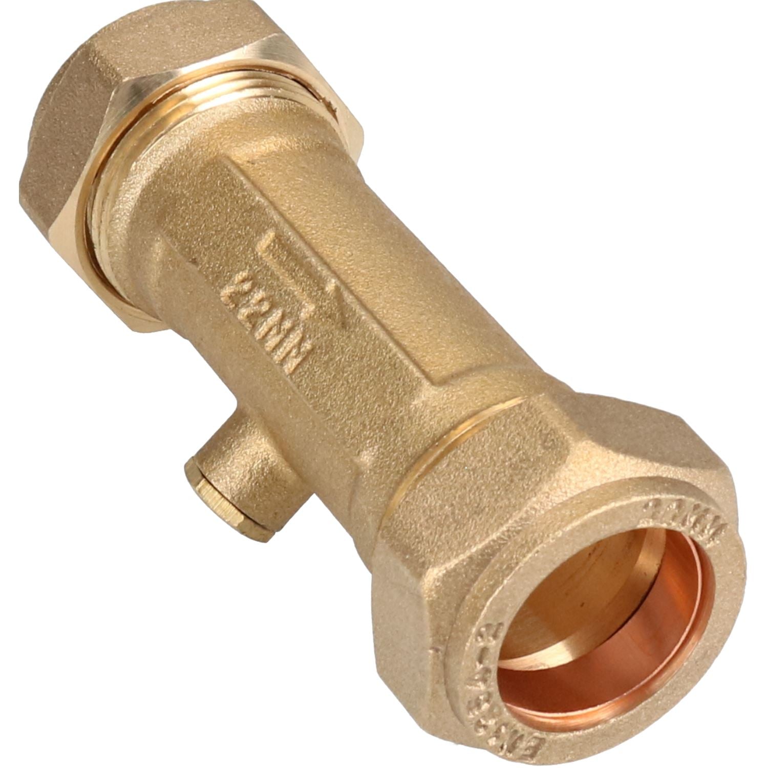 22mm Brass Double Check Valve One-Way Non-Return Compression Fittings WRAS