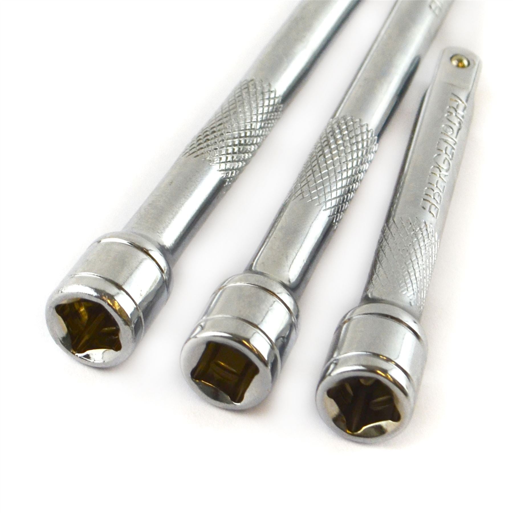 Jeu de rallonges à cliquet à douille droite 1/4" 75 mm 150 mm + 225 mm 3 pièces