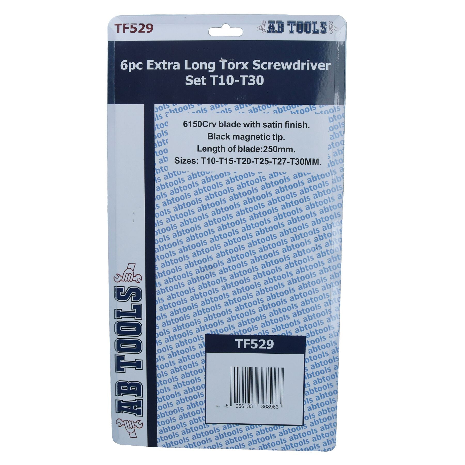 Extra langer Torx-Stern-Schraubendreher-Satz, T10 – T30, Schraubendreherlänge 250 mm, 6-tlg.