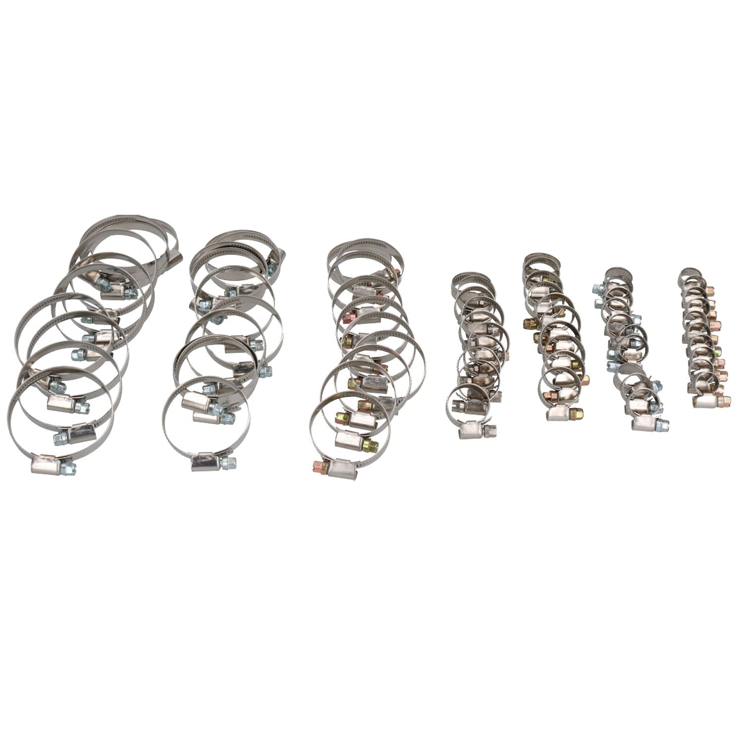 Assortiment de colliers de serrage pour tuyaux Jubilee pour air, eau, carburant, gaz, 8 mm – 60 mm, 70 pièces