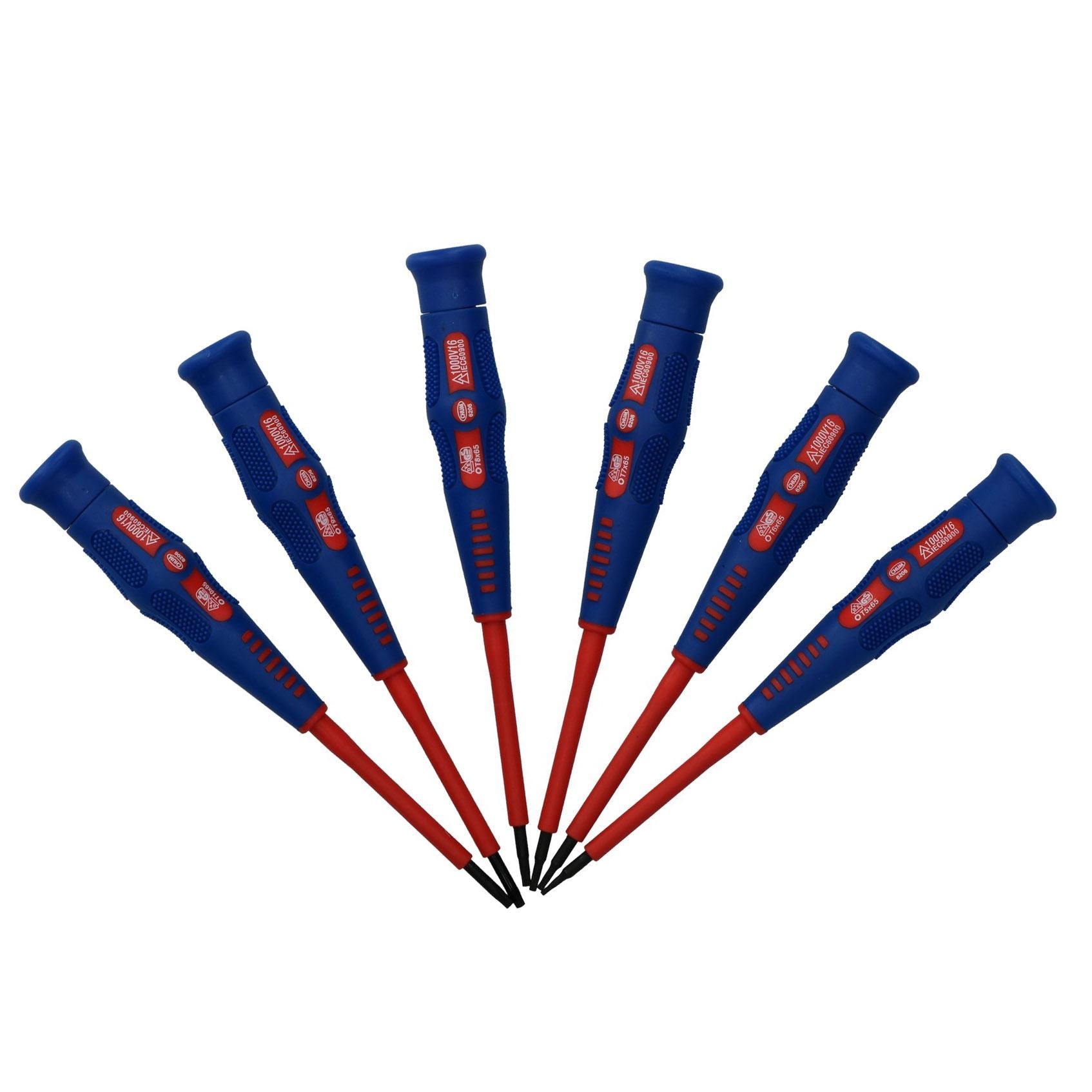Jeu de tournevis Torx Star de précision VDE pour électriciens T5 - T10, kit de 6 pièces