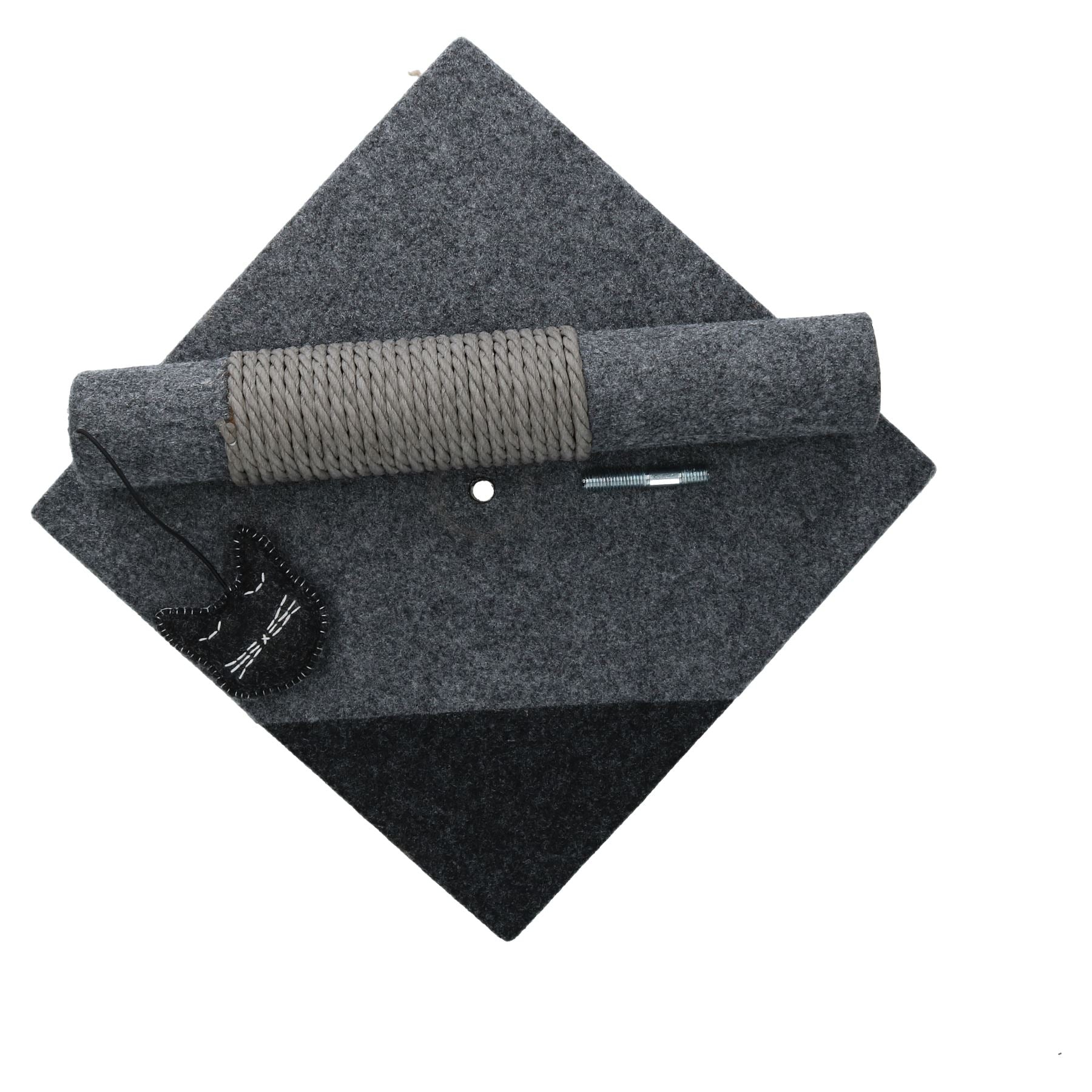 Katzenpfosten aus Filz in Anthrazit, H35,5 x T29 x B29 cm