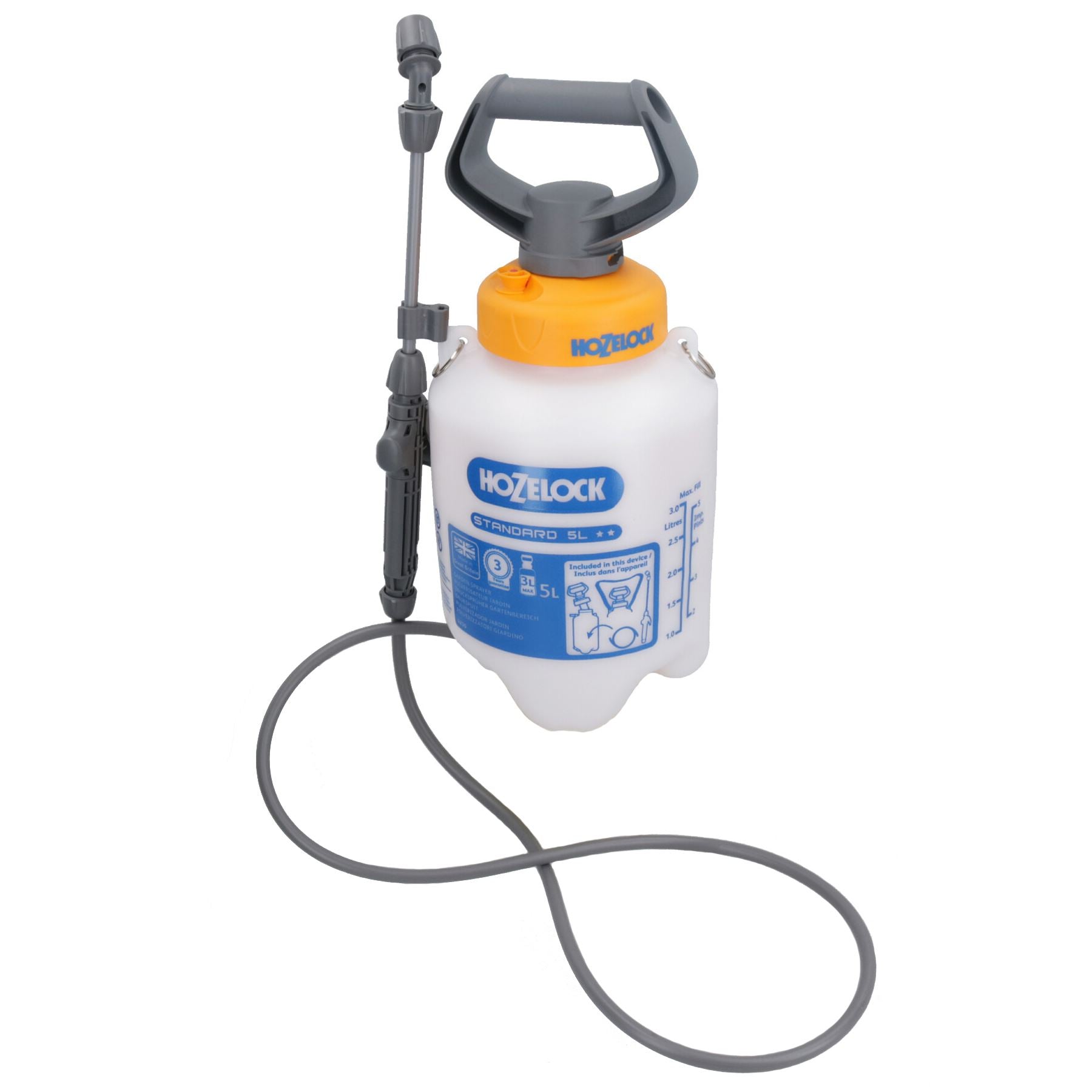 Hozelock Standard-Drucksprüher mit Lanze, 5 l, für Innenbereich, Garten, Gewächshaus