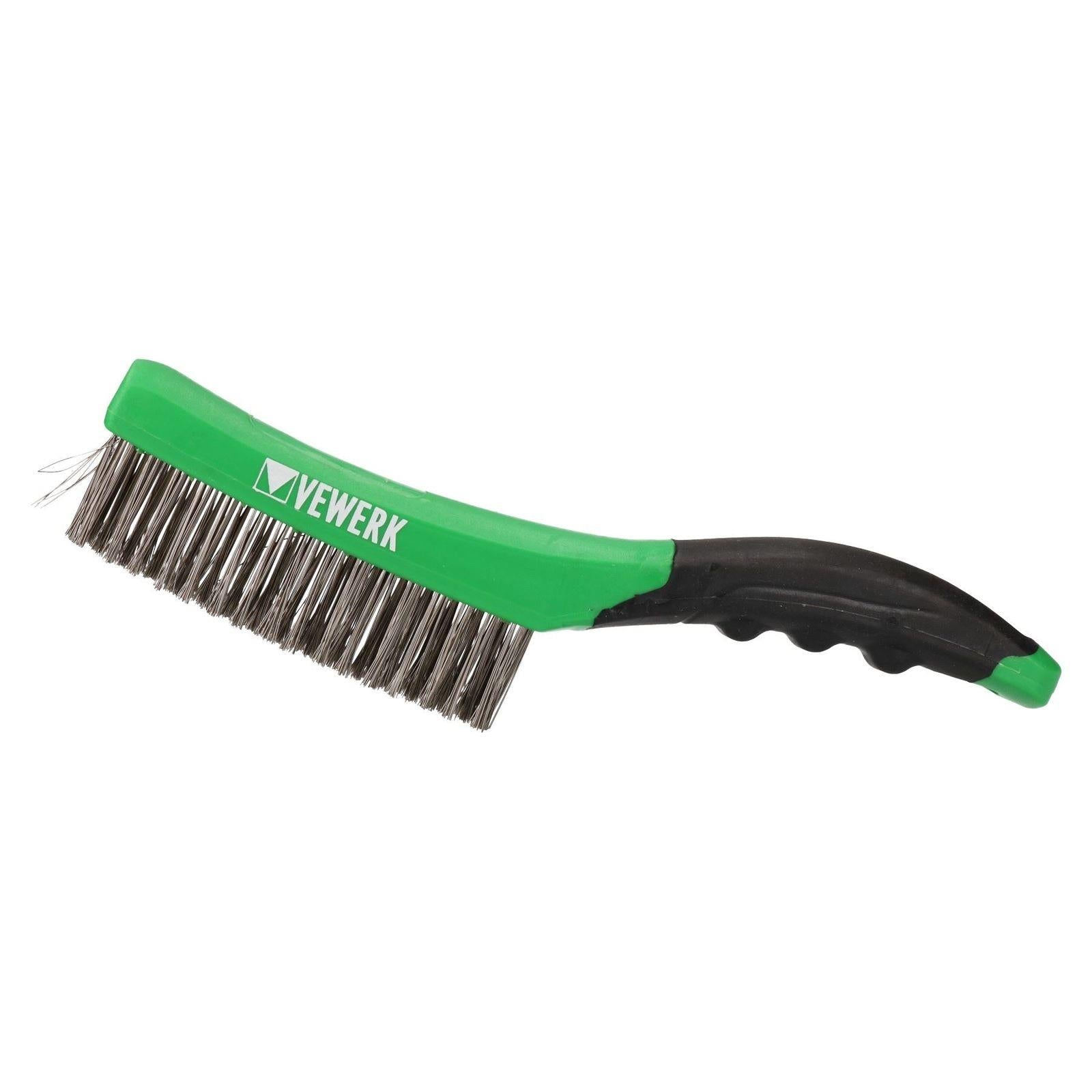 Brosse métallique portative avec poils en acier inoxydable et poignée souple pour éliminer la rouille