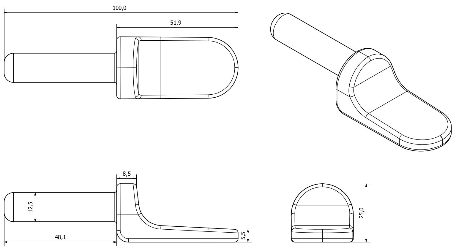 Axe de pivot de charnière de hayon pour camion, remorque, van à chevaux, ridelle