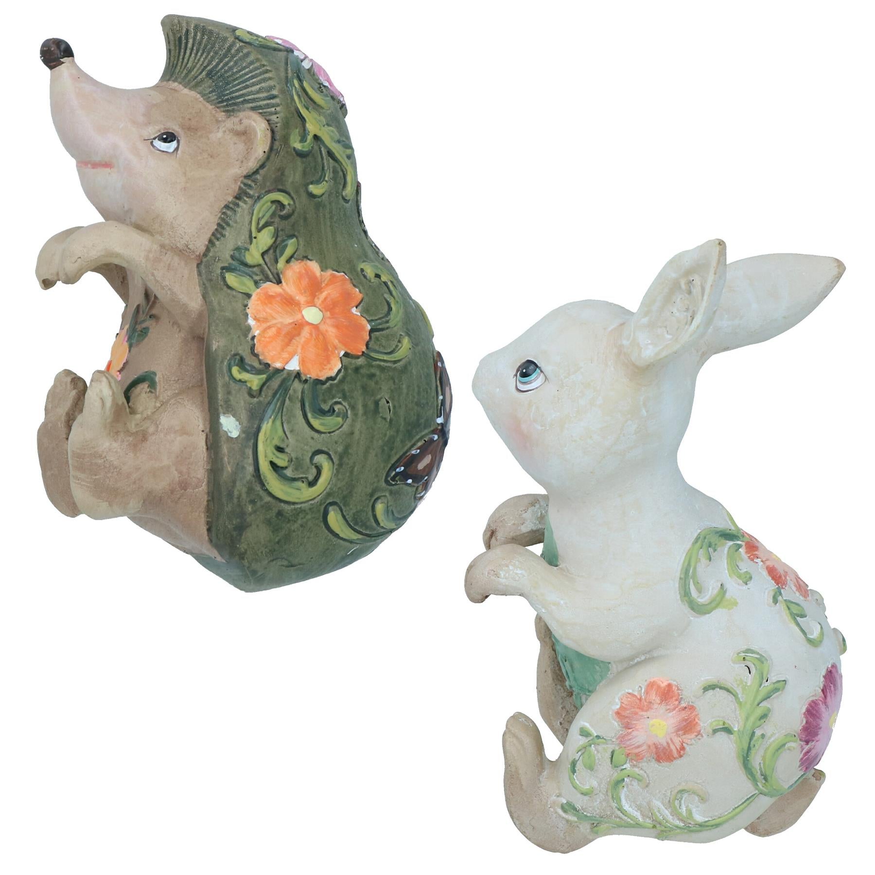 Hedgehog Rabbit Turtle & Snail Plant Pot Hanger Garden Ornament Statue Vase