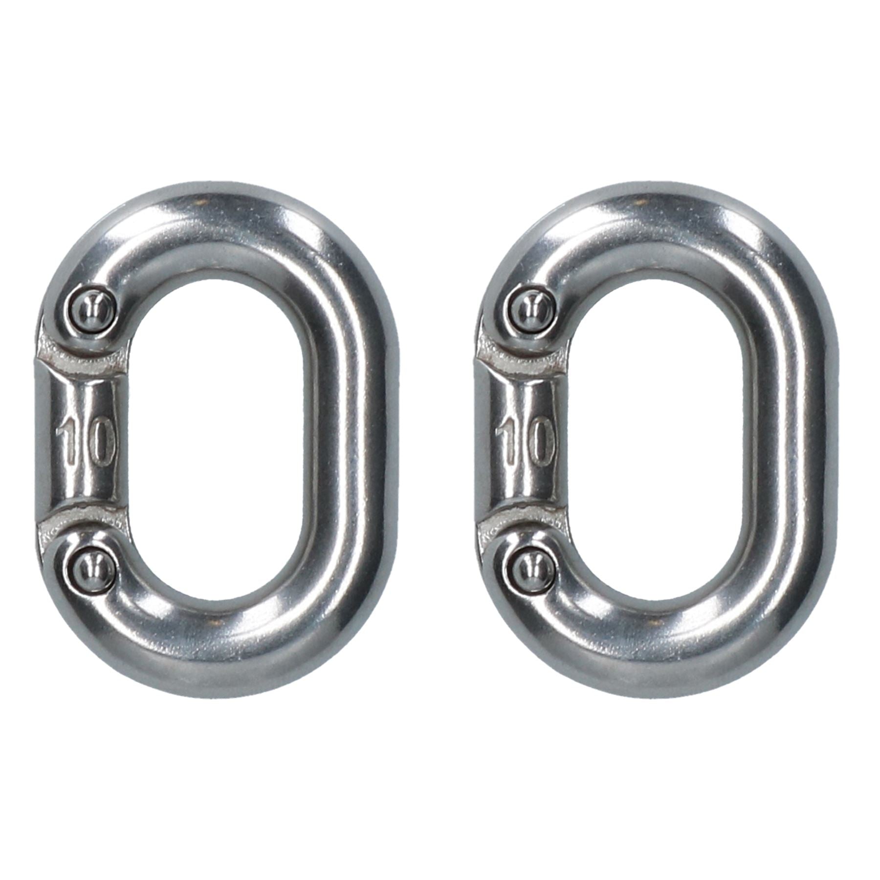 Kettenverbindungsglied 10 mm, geteilter Schäkel aus rostfreiem Edelstahl in Marinequalität