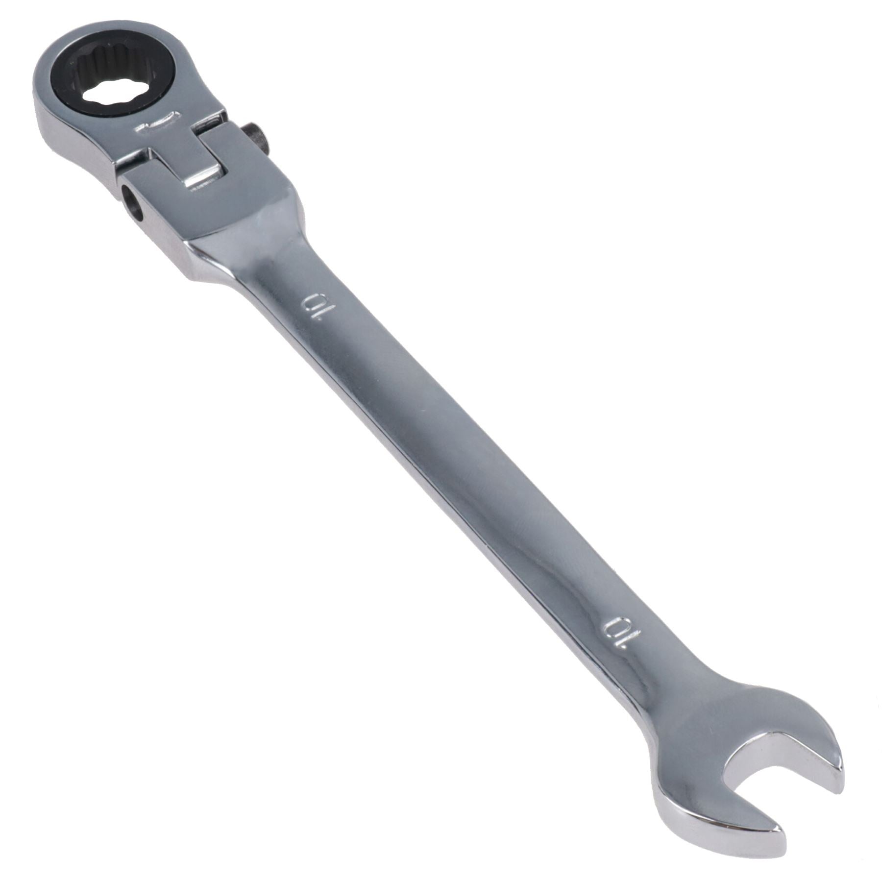 Clé à cliquet à tête flexible de 10 mm, tête verrouillable, 72 dents, bi-hexagonale