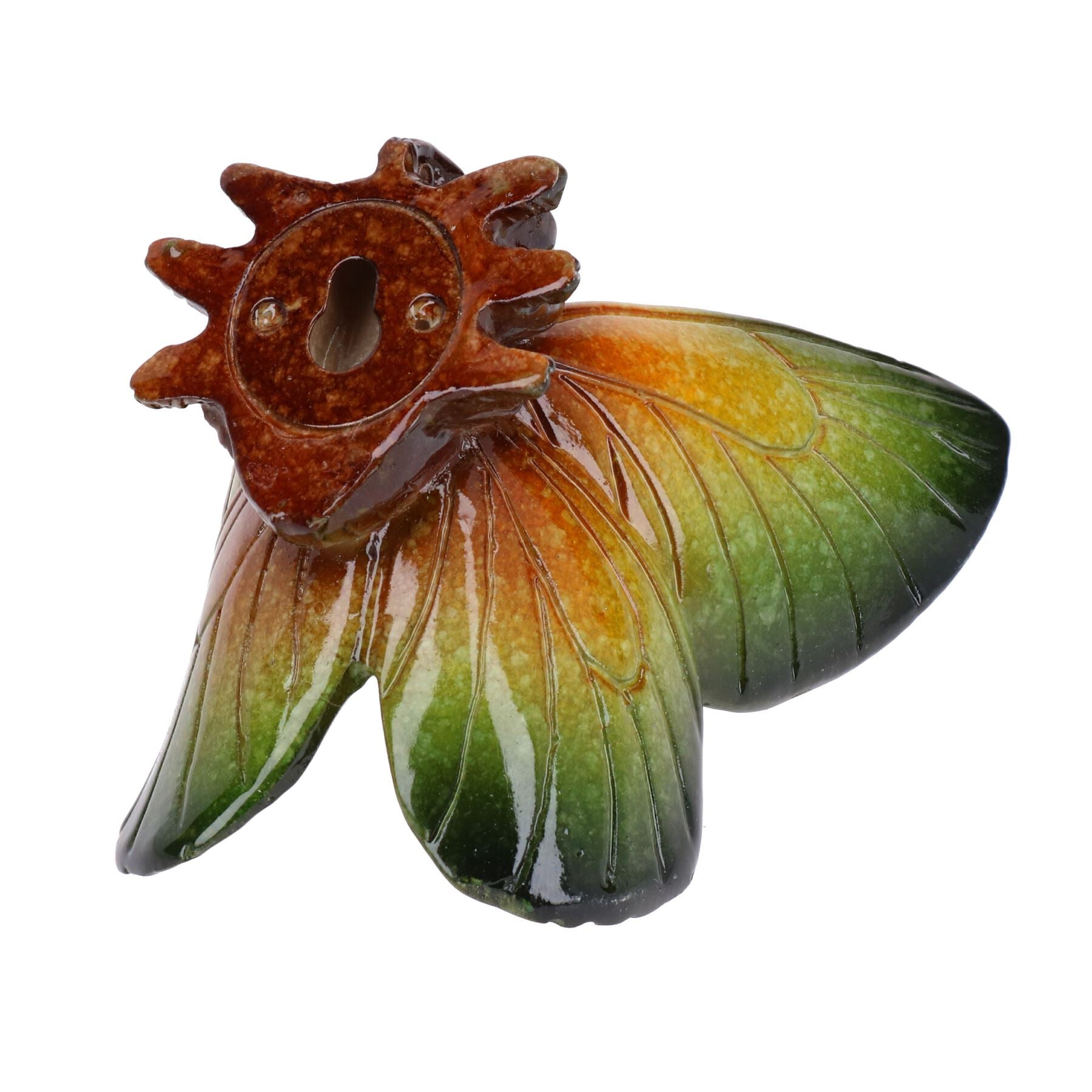 Grüner Schmetterling Harz Wandhalterung Schuppen Skulptur Statue Ornament Haus Garten