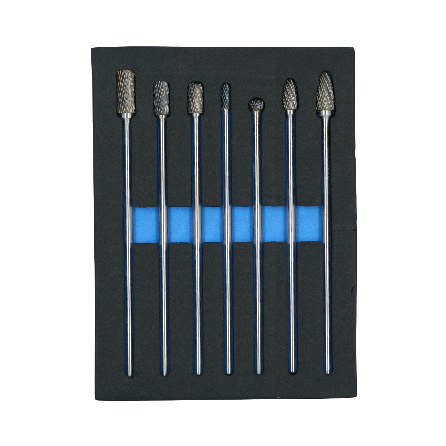 Meuleuse pneumatique allongée, pince de serrage 1/4 po, 25 000 tr/min, arbre de 5 po + 7 longues fraises rotatives