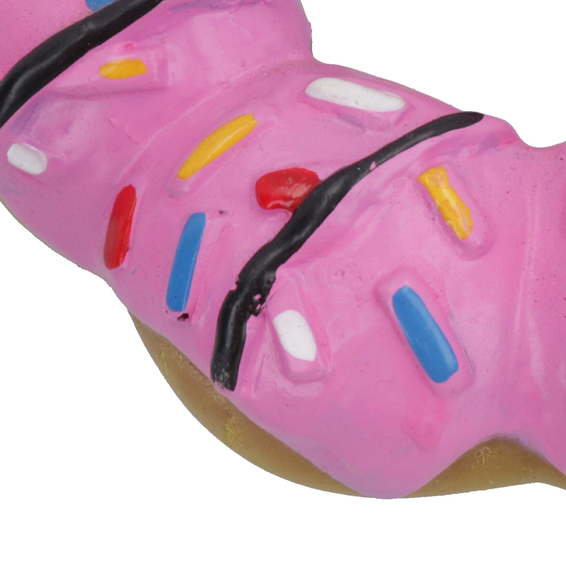 Haustier Hund Vinyl Rosa Donut Lebensmittel Hundespielzeug Spielen Spielzeug Mit Squeeze 4x4x14cm