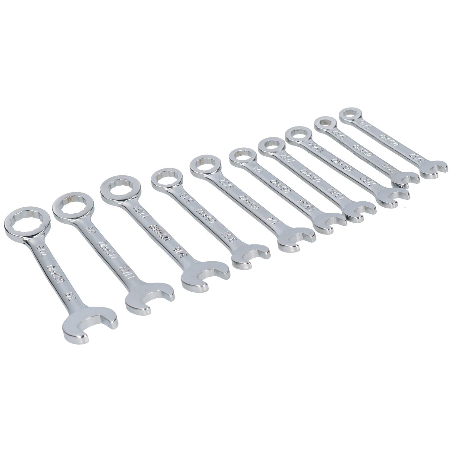 Metric and Imperial Mini Combination Spanner Set 4 - 11mm 3/16 - 7/16 20pc