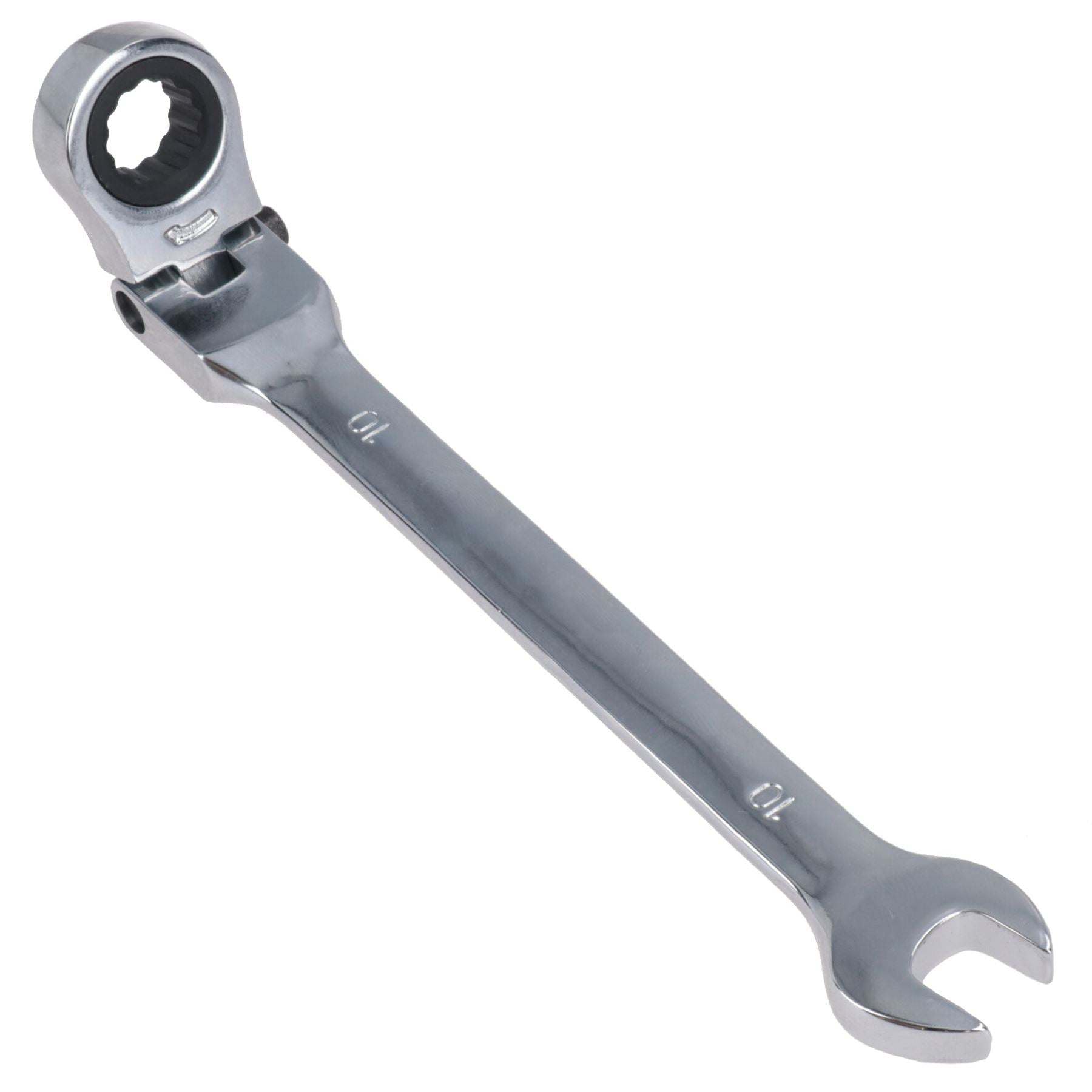 Clé à cliquet à tête flexible de 10 mm, tête verrouillable, 72 dents, bi-hexagonale