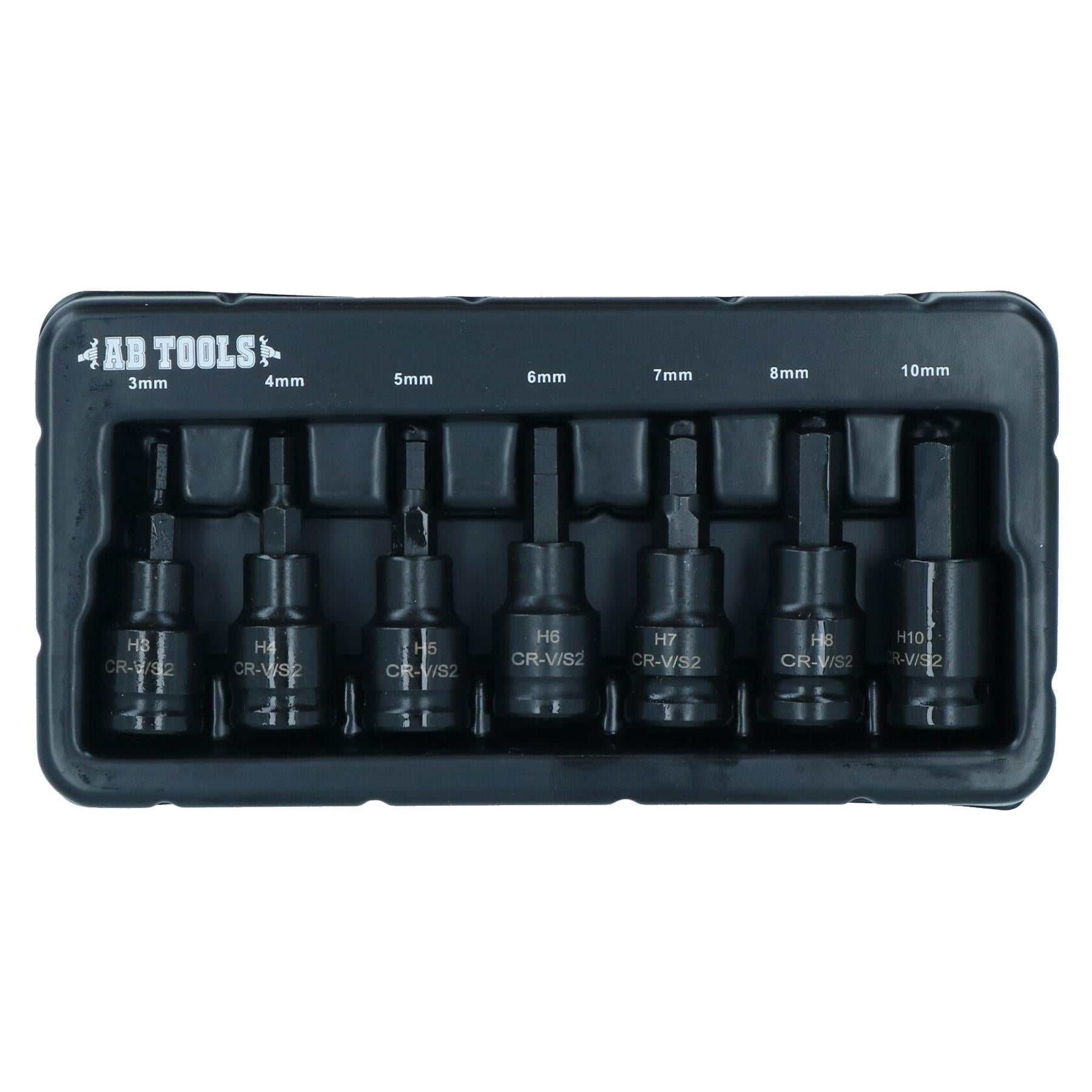 Douilles Allen à embout hexagonal à impact métrique MM 4 mm – 10 mm, lot de 7 pièces
