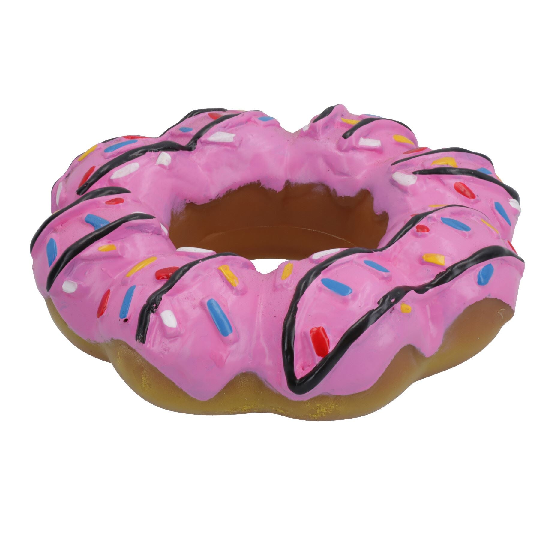 Haustier Hund Vinyl Rosa Donut Lebensmittel Hundespielzeug Spielen Spielzeug Mit Squeeze 4x4x14cm