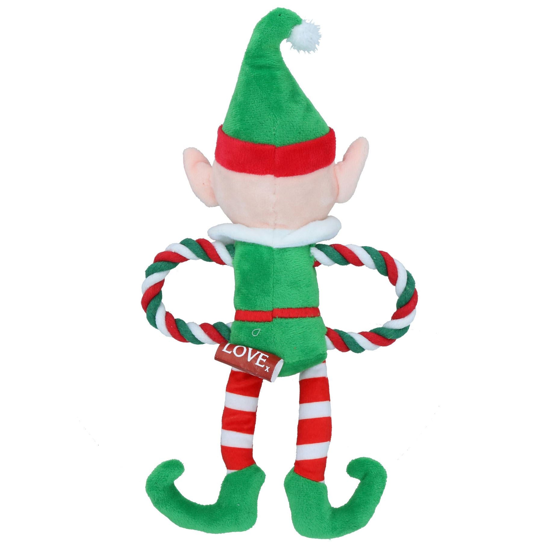 Cadeau de Noël pour chien Nice Ropee Elve Jouet en peluche festif en corde Cadeau de Noël