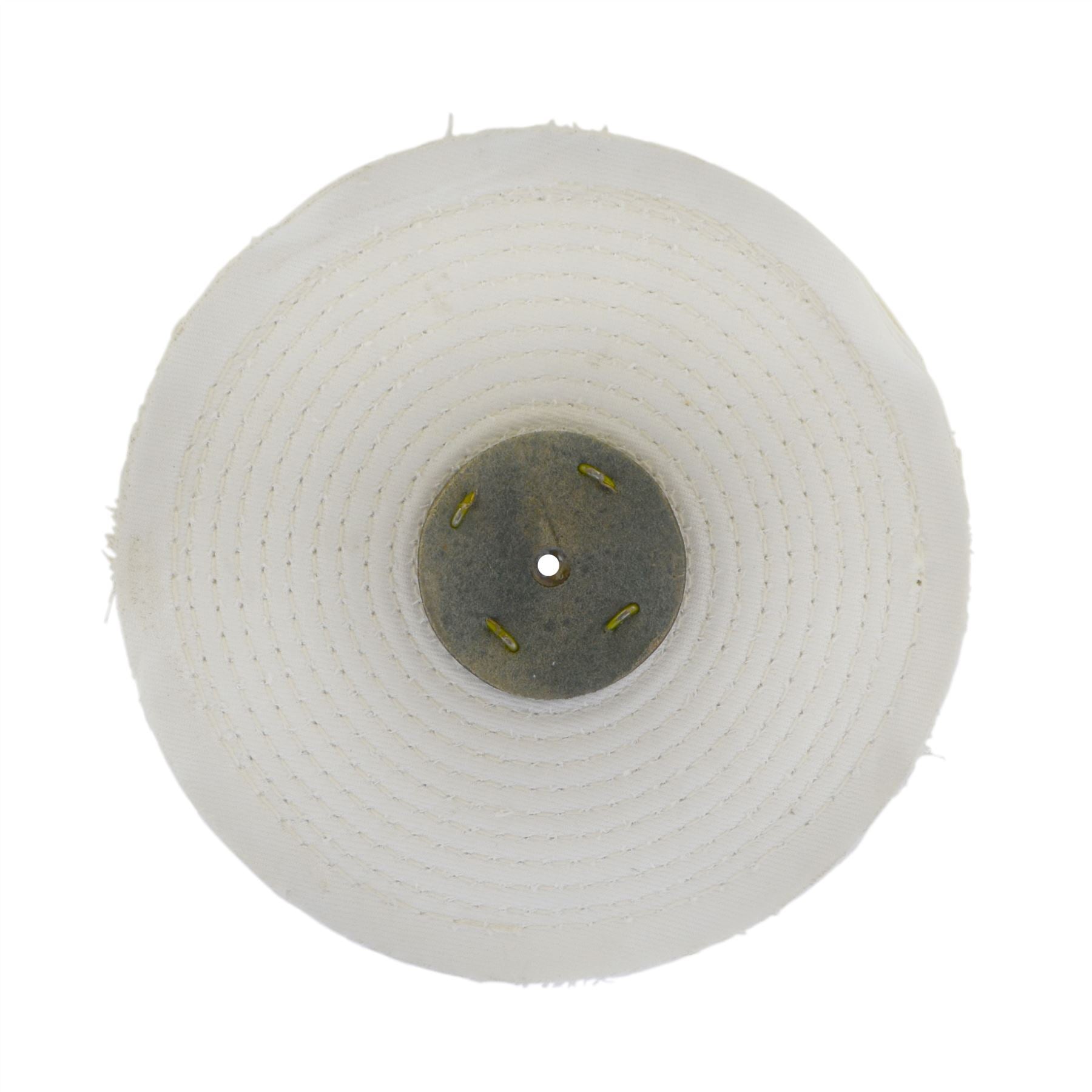 White Close Stitched Metal Polishing Buffing Mop 8" x 0.5" 1 section 2nd Stage