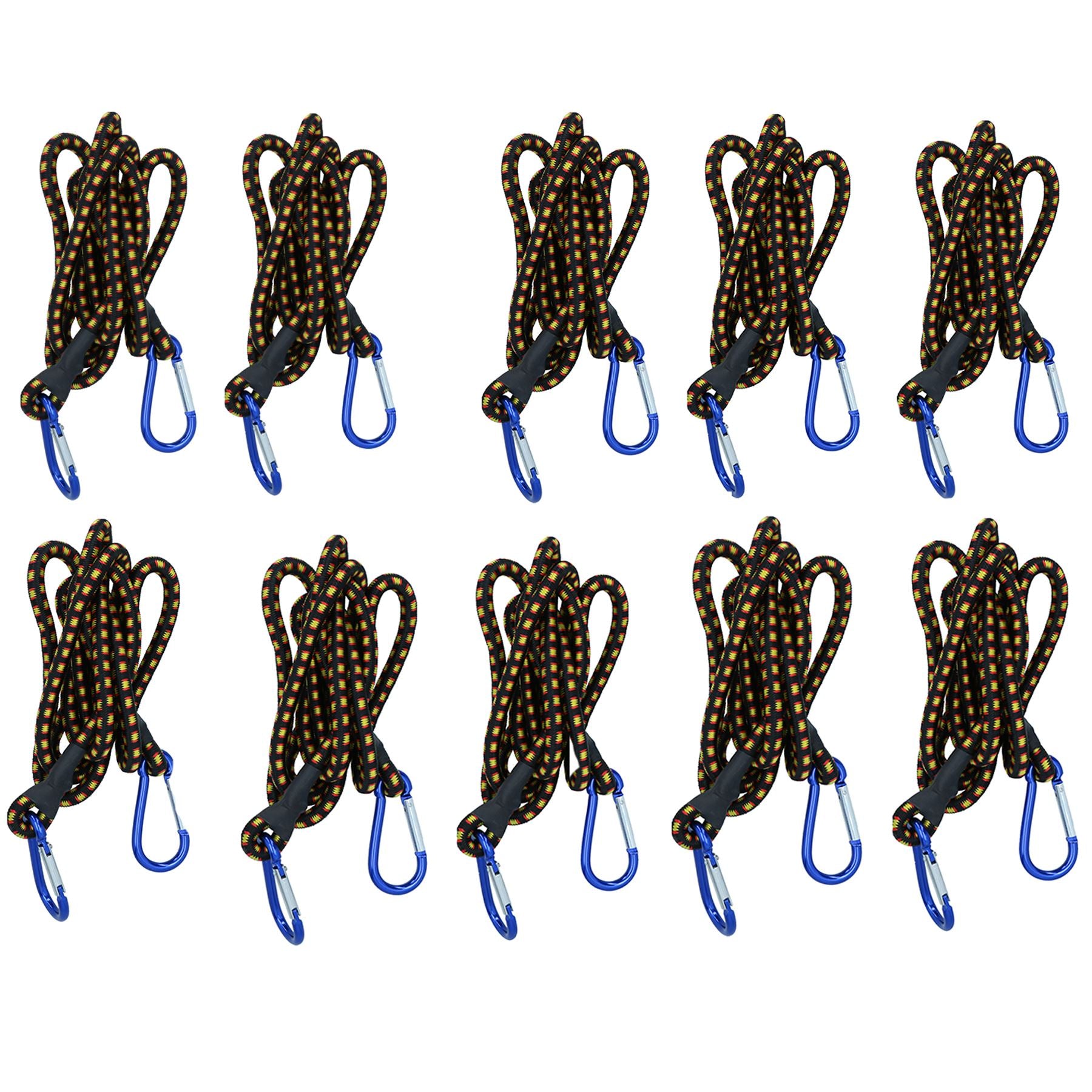 72” Bungee Strap with Aluminium Carabiners Hook Tie Down Fastener Holder