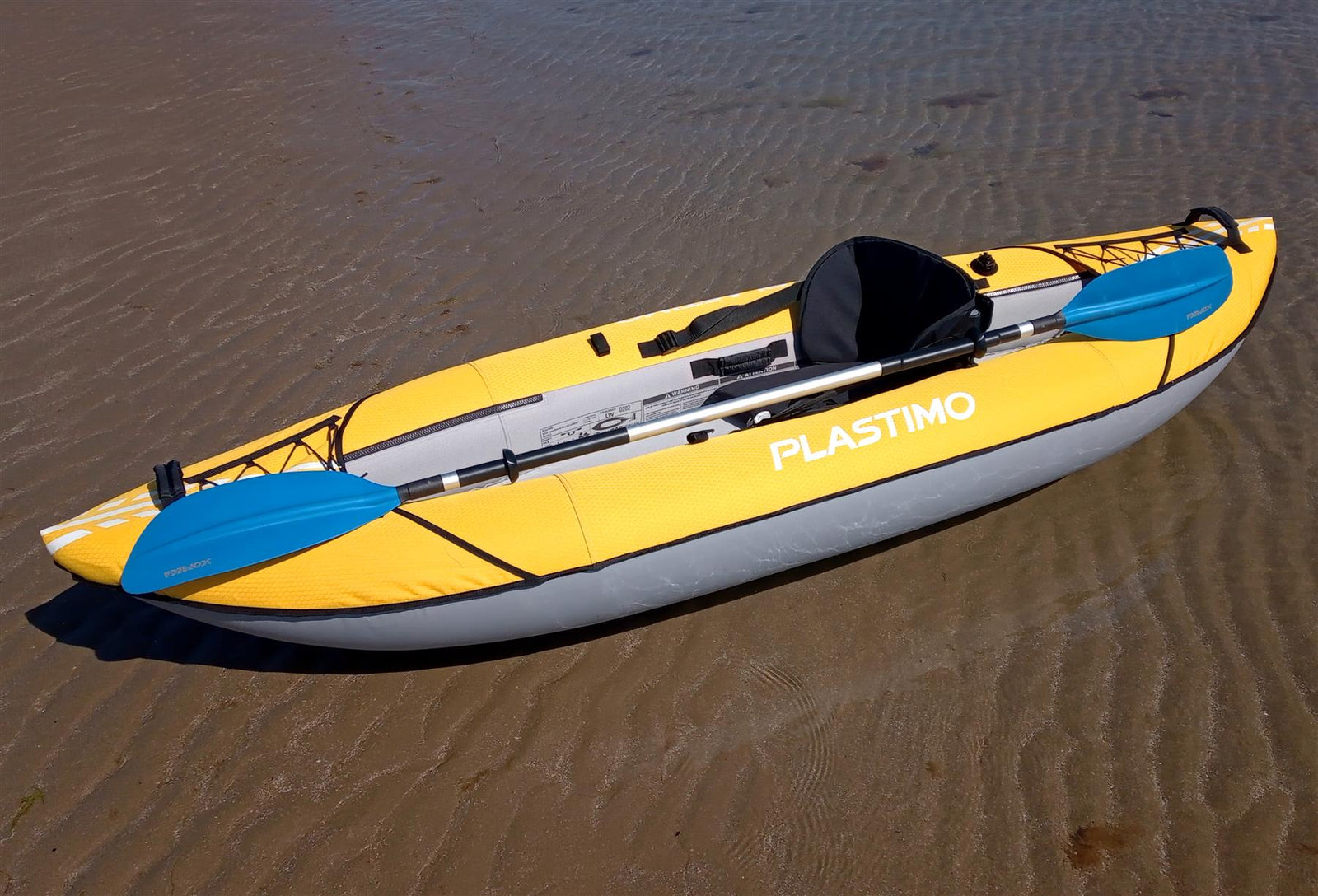 Plastimo Kayak de mer et de rivière gonflable Canoë simple 2,7 m type V avec pagaie et rame
