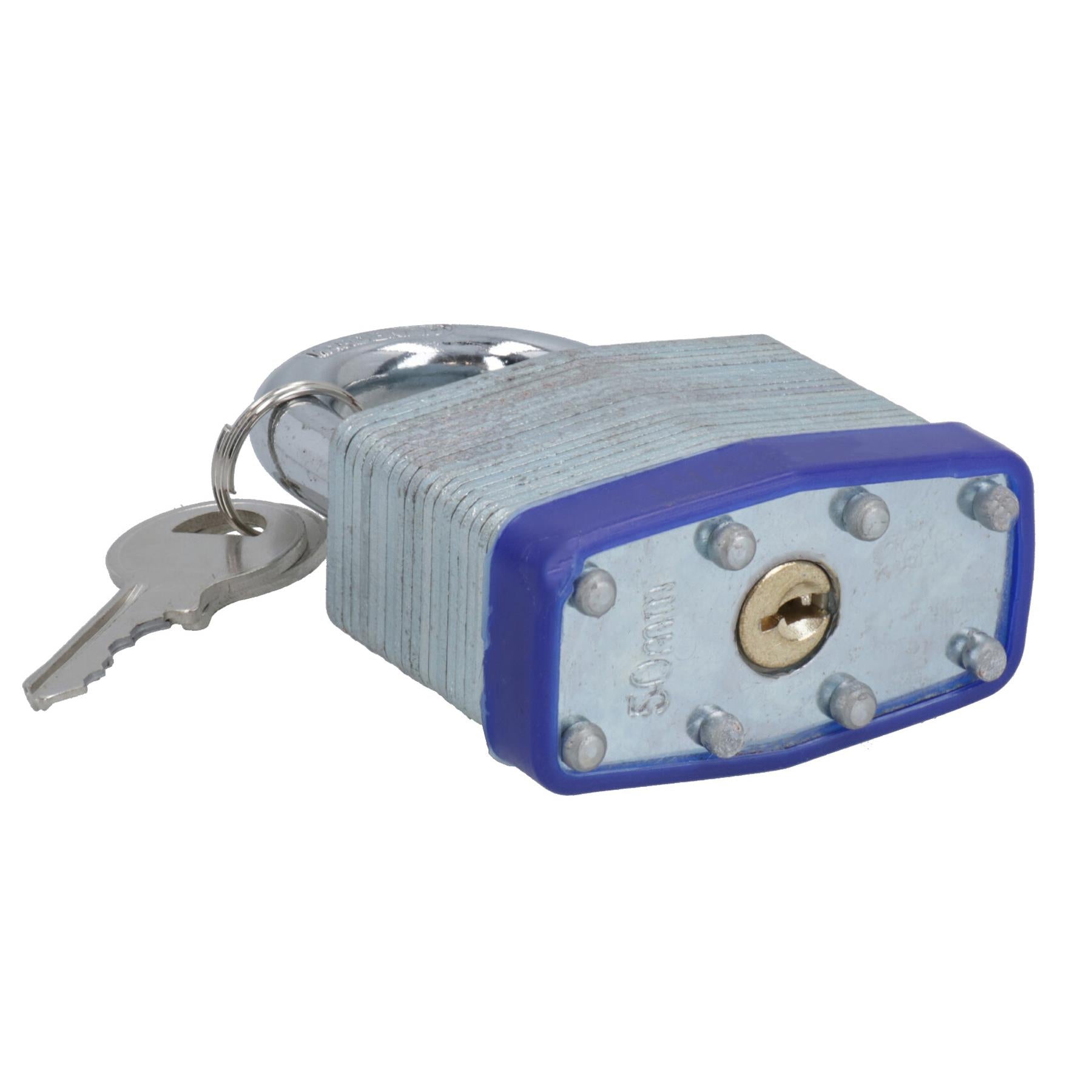 2 Stück 50 mm gleichschließendes Vorhängeschloss aus laminiertem Stahl, Vorhängeschlösser für Schuppentore, TE152