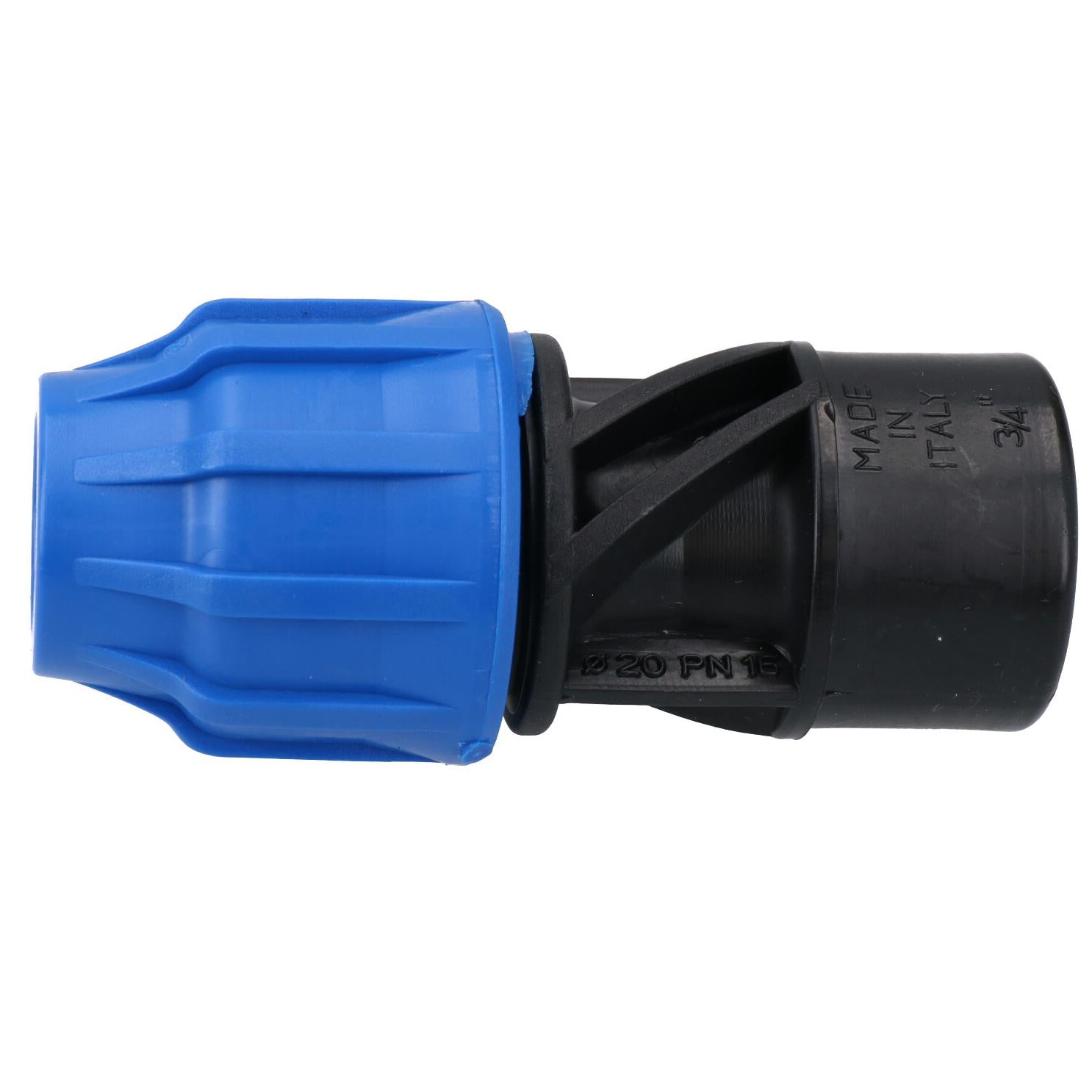 Raccord de compression pour adaptateur femelle MDPE 20 mm x 3/4" pour tuyau d'eau