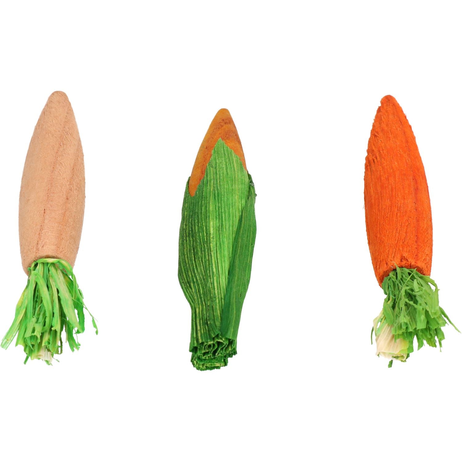 Lot de 3 jouets à grignoter en forme de légumes 3D Woodies pour petits animaux