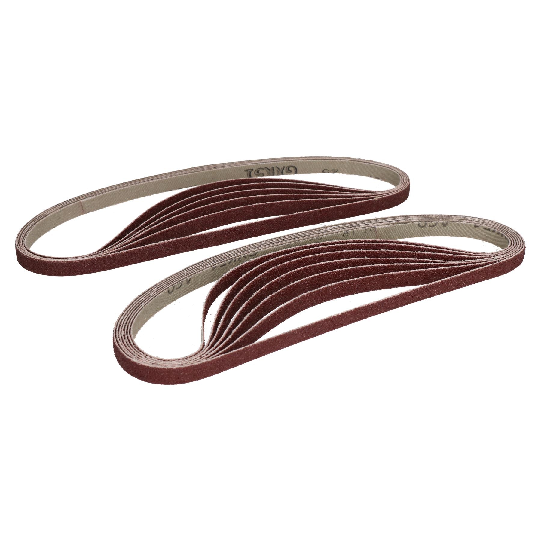 Bandes abrasives 600 mm x 10 mm pour ponceuses pneumatiques longue portée, meulage de grains mixtes
