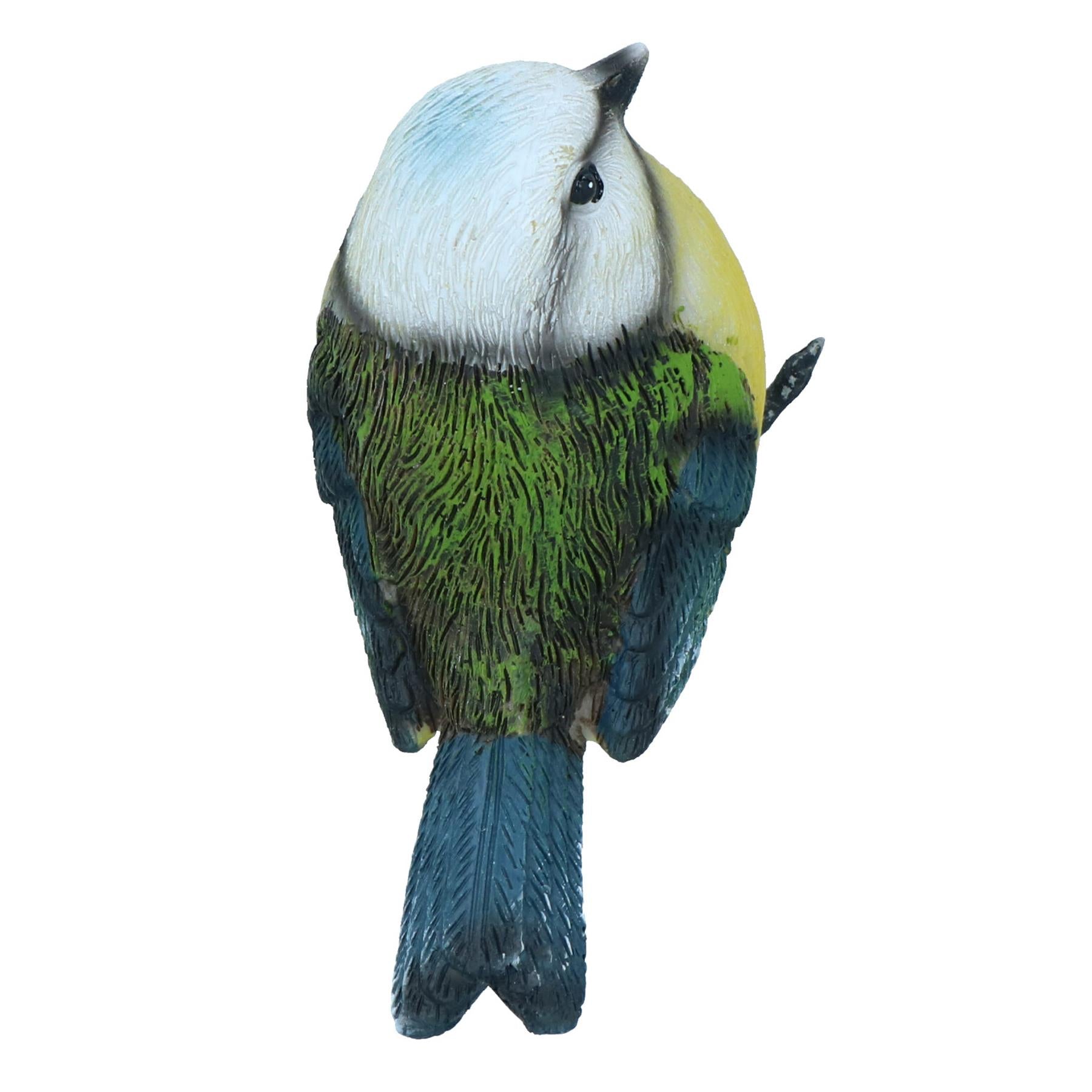 Blue Tit Garden Sculpture Ornament Statue Resin Decoration Animal Bird