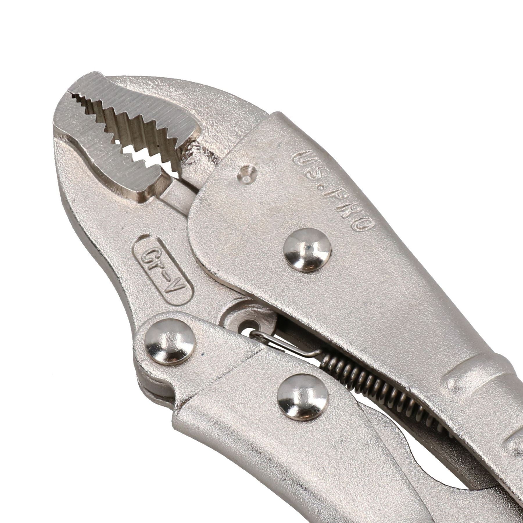 7.5” (185mm) Curved Jaw Locking Pliers Mole Grips with Ribbed Handles