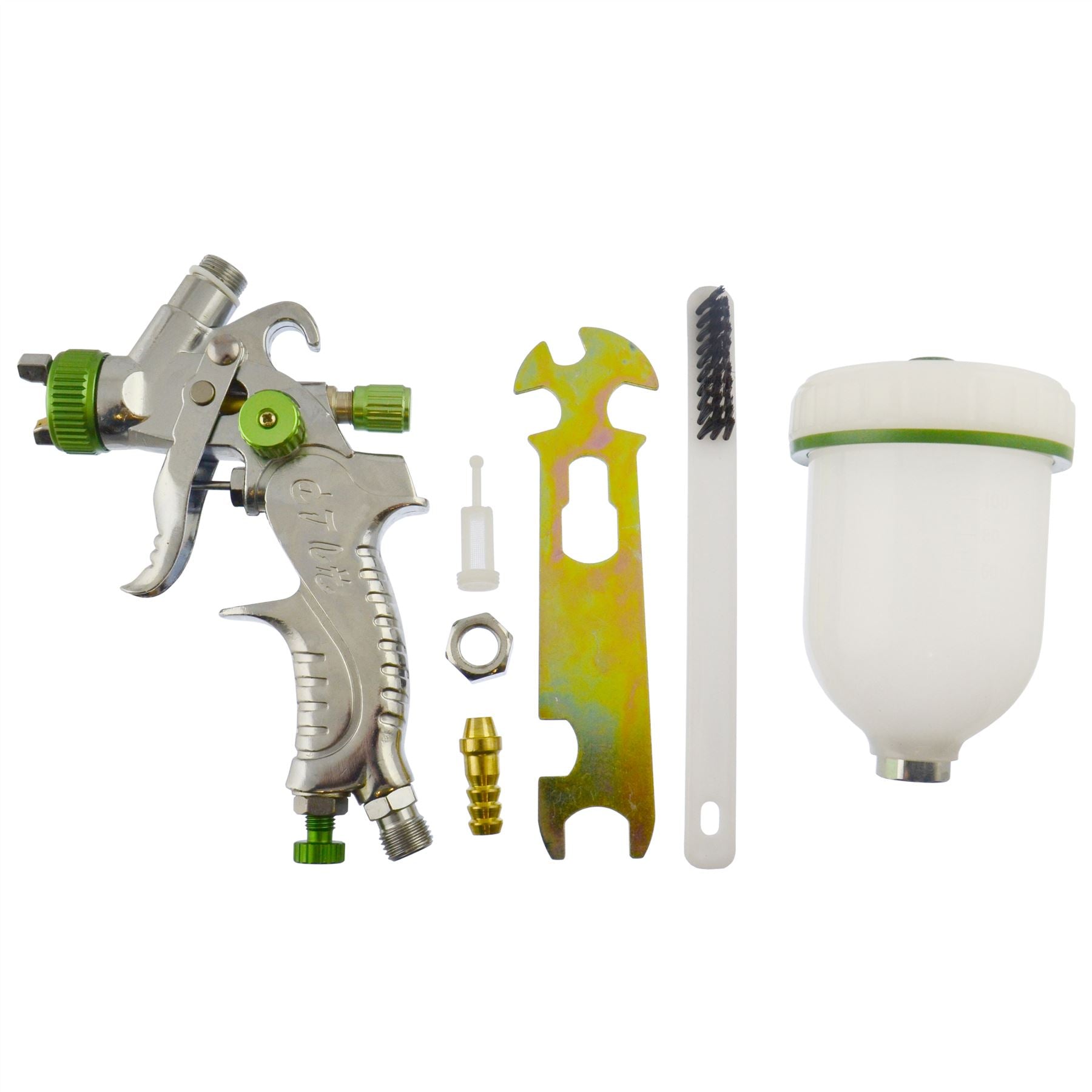 Pistolet pulvérisateur HVLP mini professionnel vert à alimentation par gravité 1,00 mm pour retouches AT524