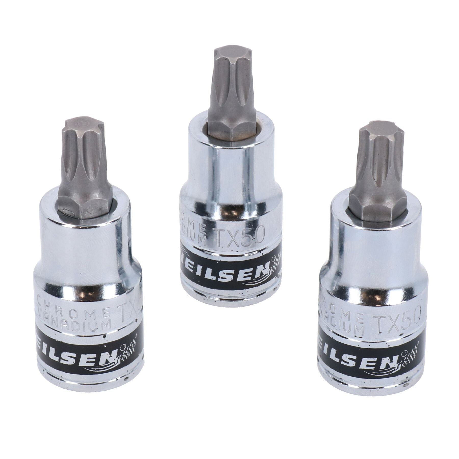 T50 Torx/Stern-Bit-Steckschlüsseleinsätze, 1/2 Zoll Antrieb, 3-tlg., 55 mm, Chrom-Vanadium CRV