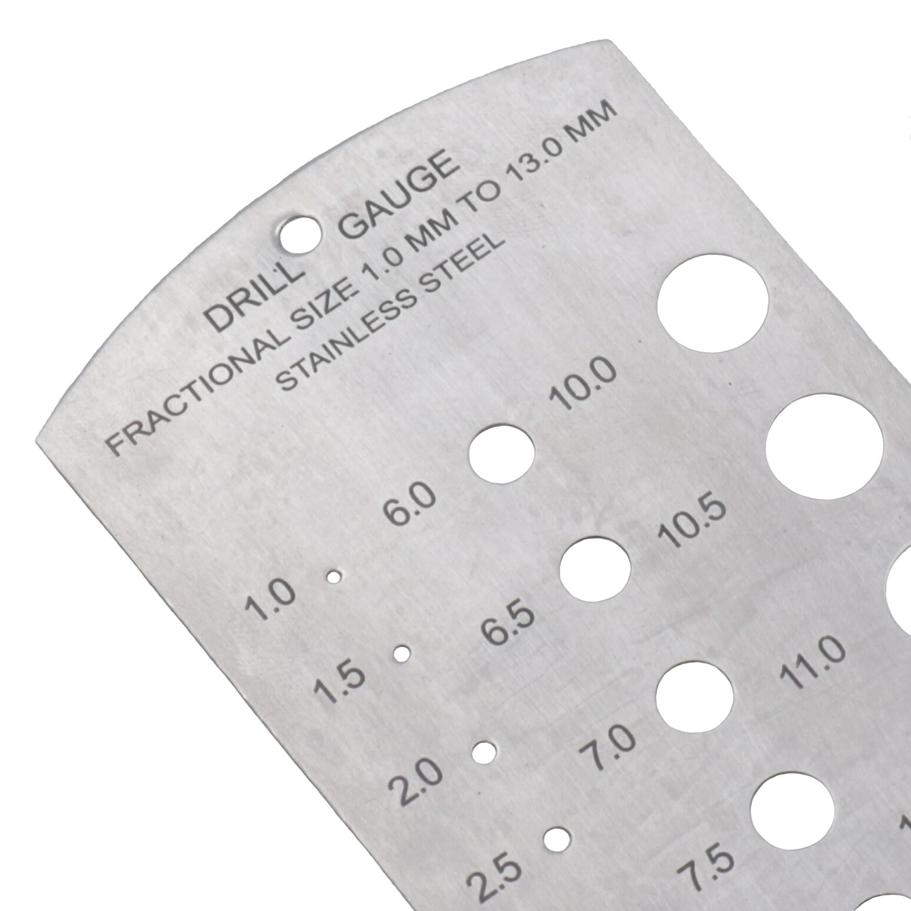 Calibre de foret fractionnaire métrique 1 à 13 mm Guide de mesure des trous en acier inoxydable