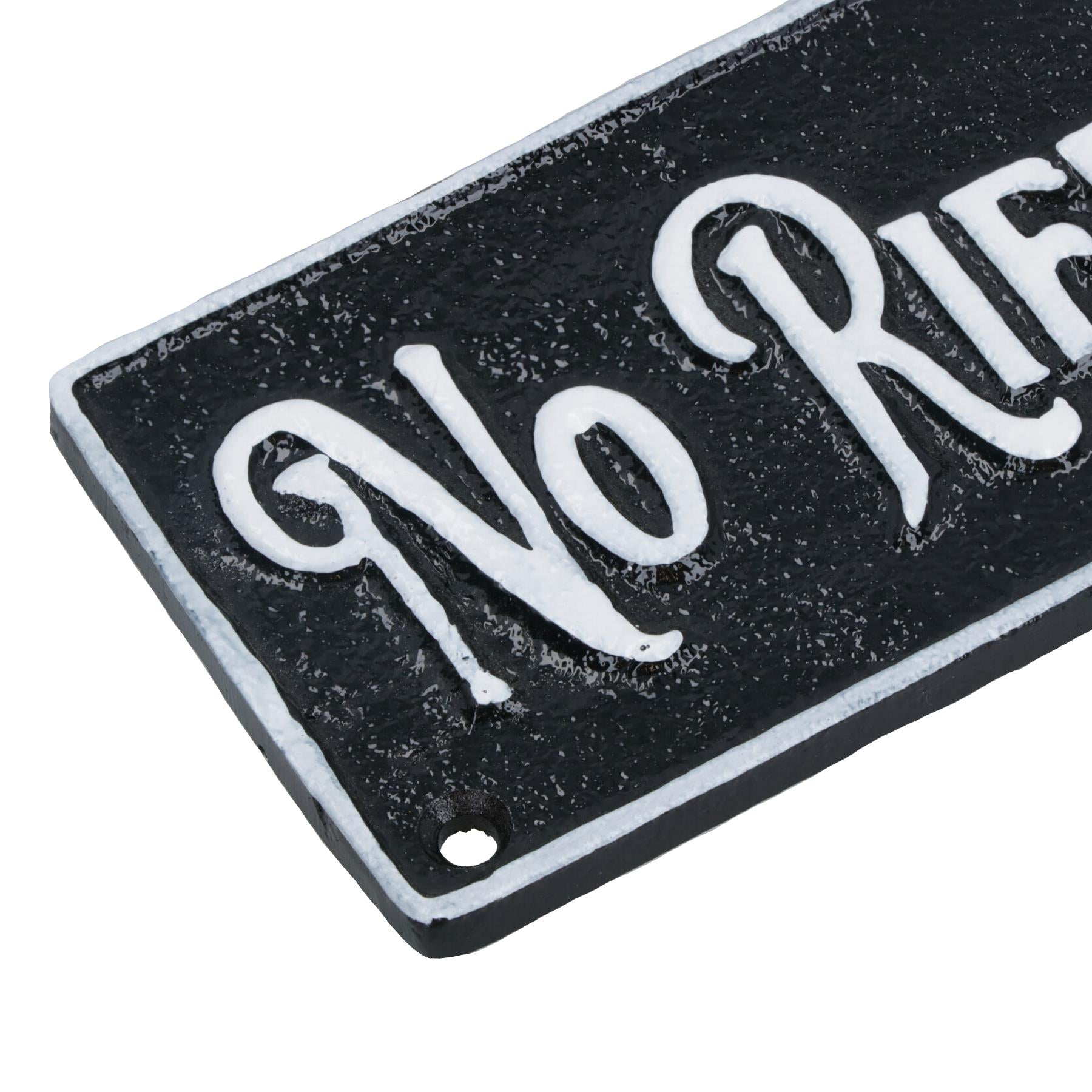 No Riff Raff Cast Iron Sign Plaque Door Wall House Home Gate Garden Yard Post