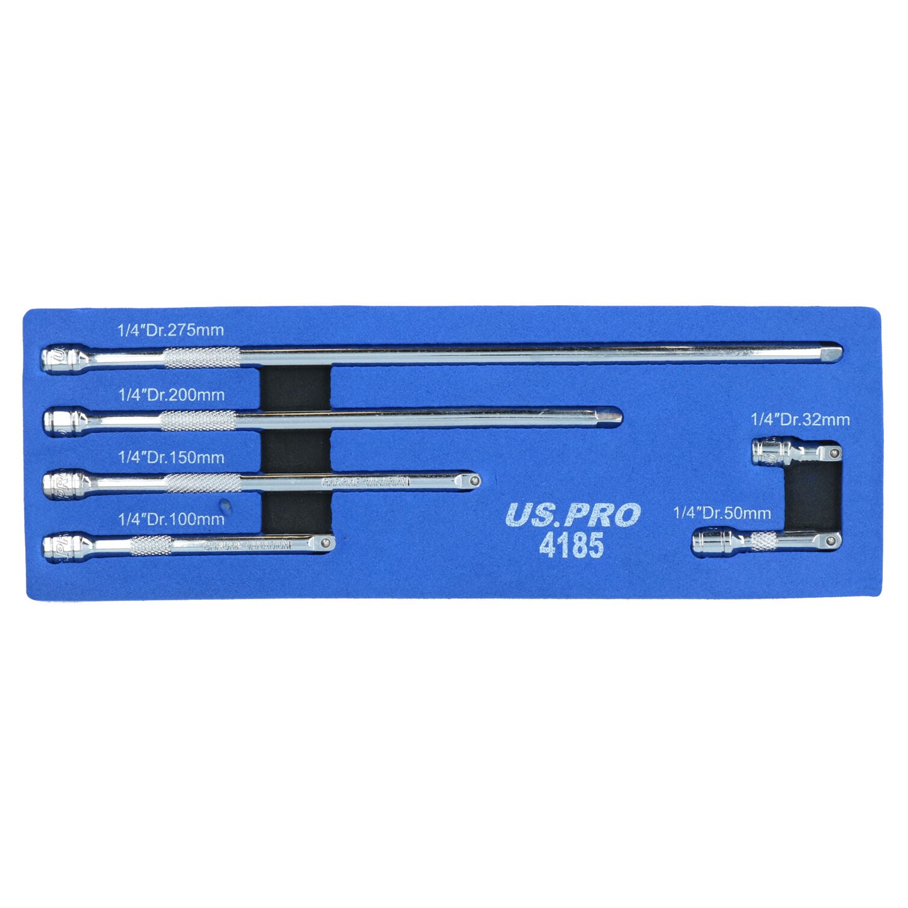 Barre d'extension à cliquet à douille 1/4" droite individuelle ou en jeu 32 mm – 275 mm