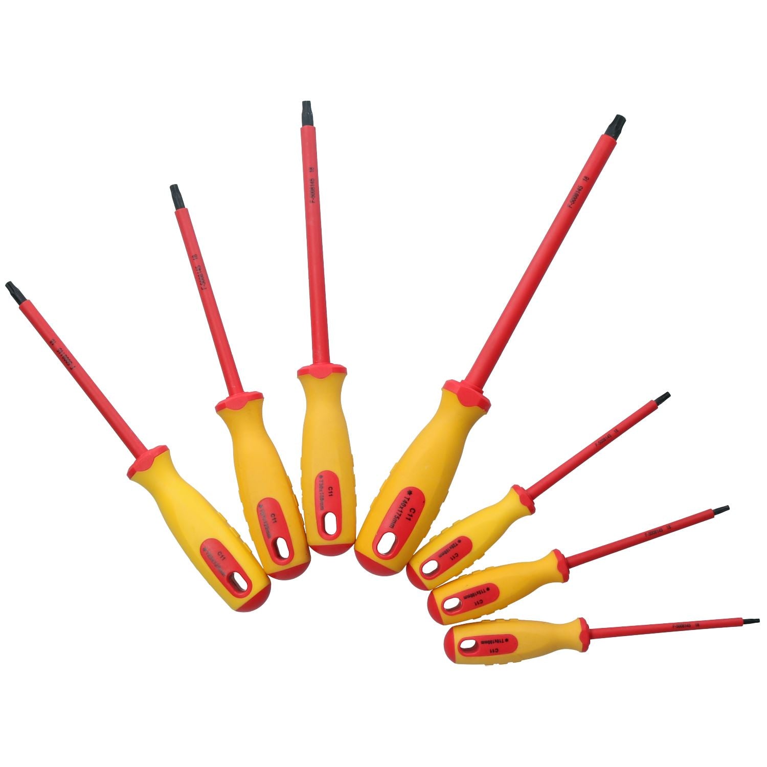Tournevis Torx mâles isolés VDE T10 – T40 pour électriciens voitures hybrides
